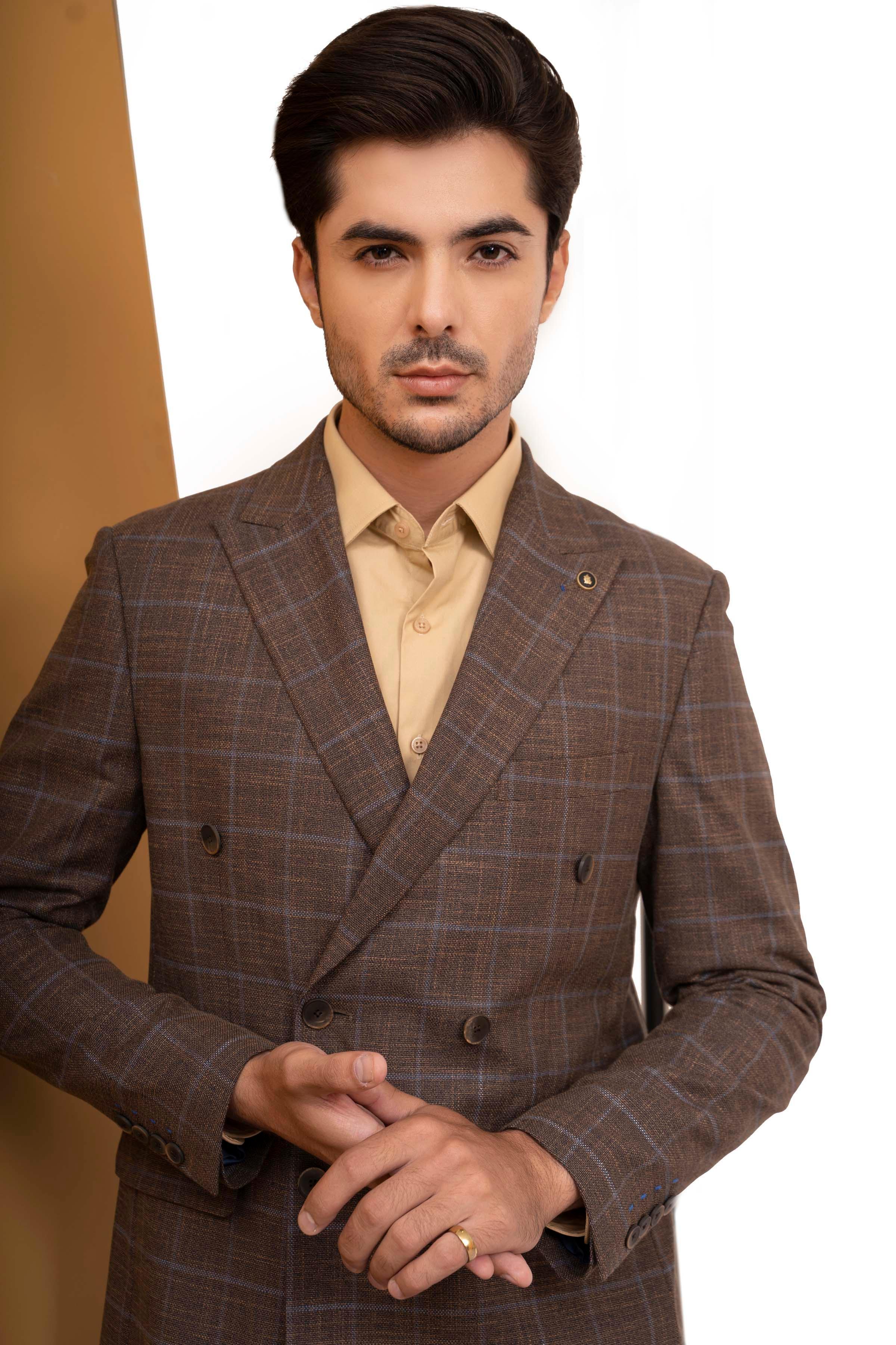 CASUAL COAT SLIM FIT BROWN at Charcoal Clothing