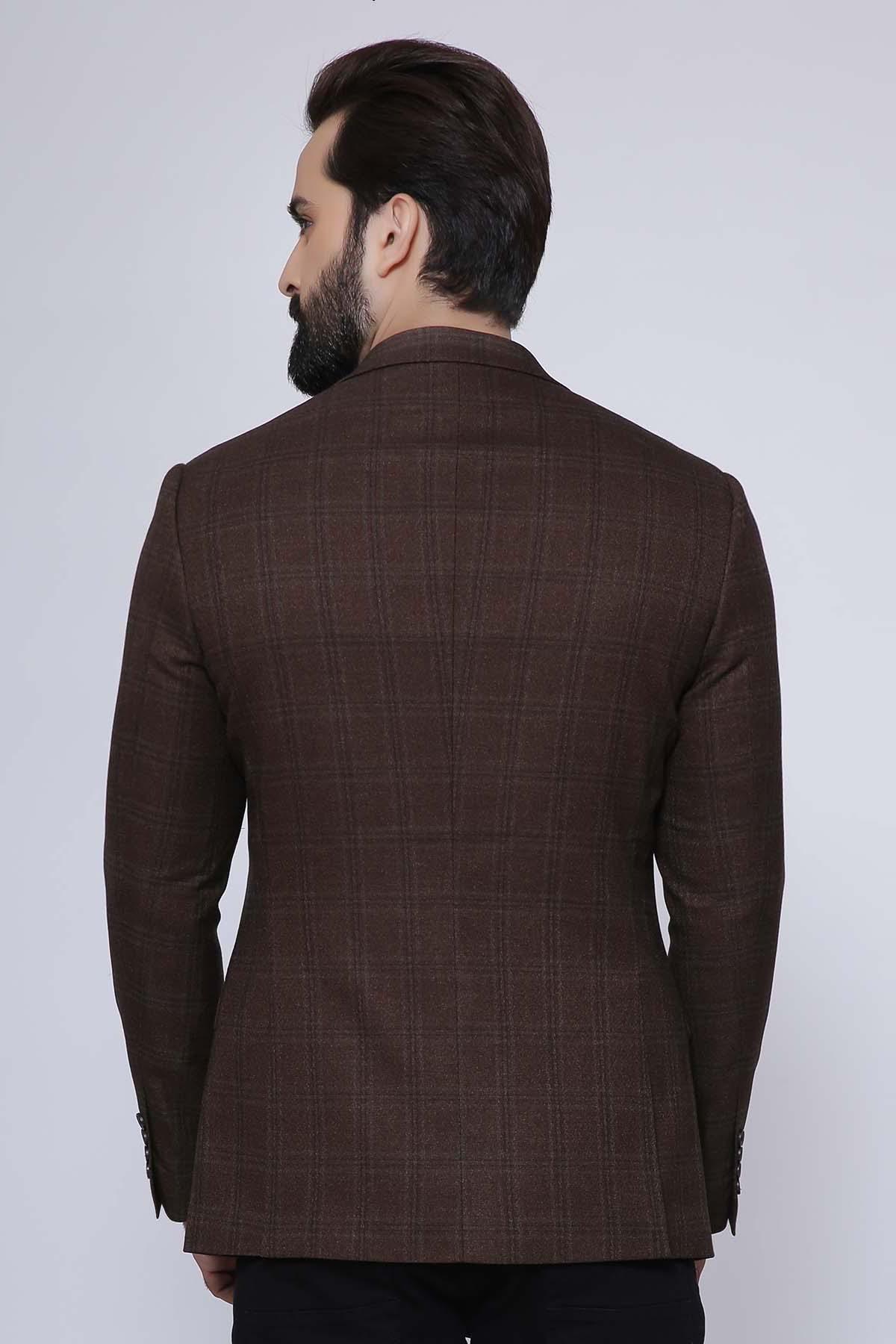 CASUAL COAT SLIM FIT BROWN at Charcoal Clothing