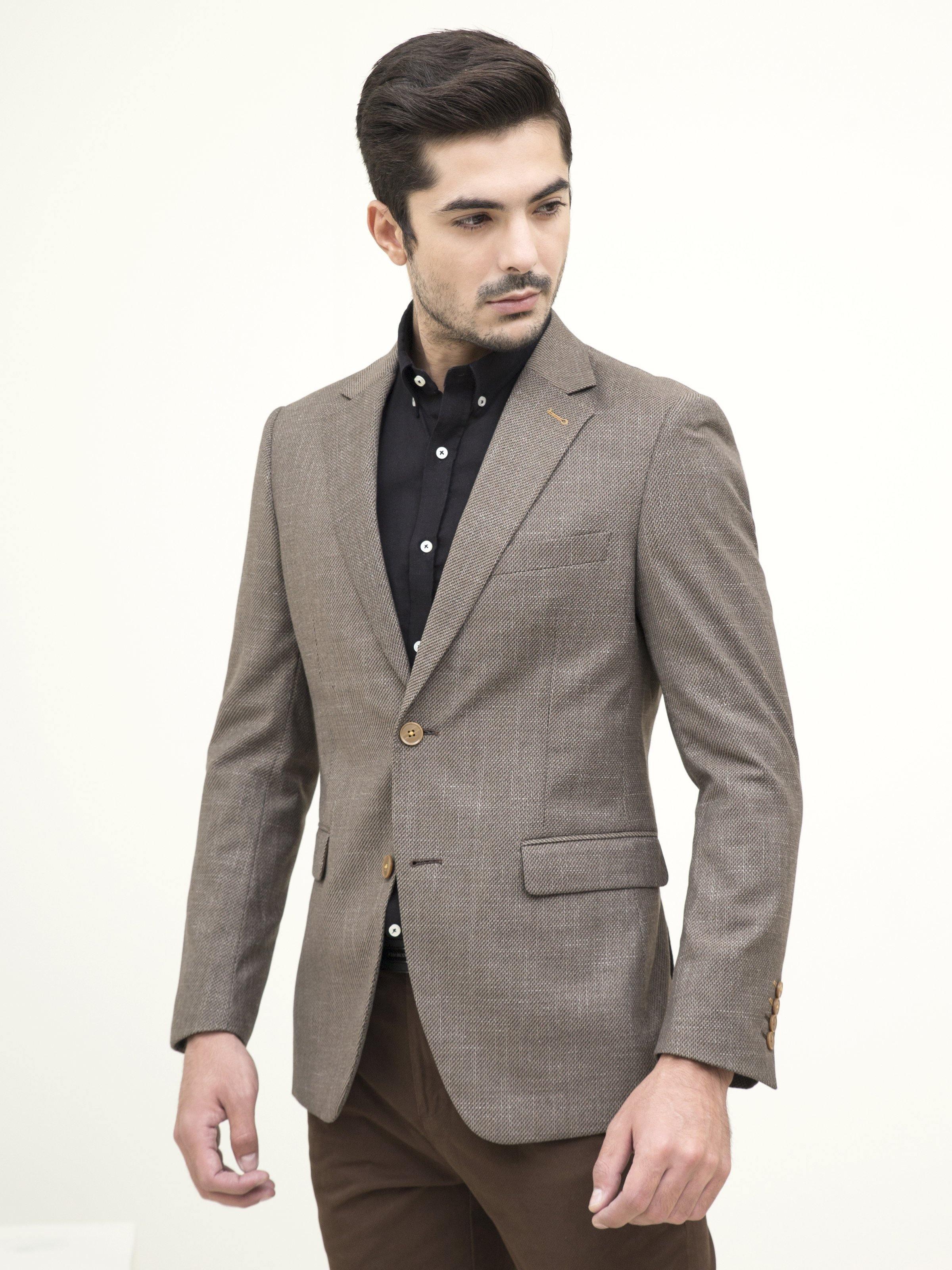 CASUAL COAT SLIM FIT BROWN at Charcoal Clothing