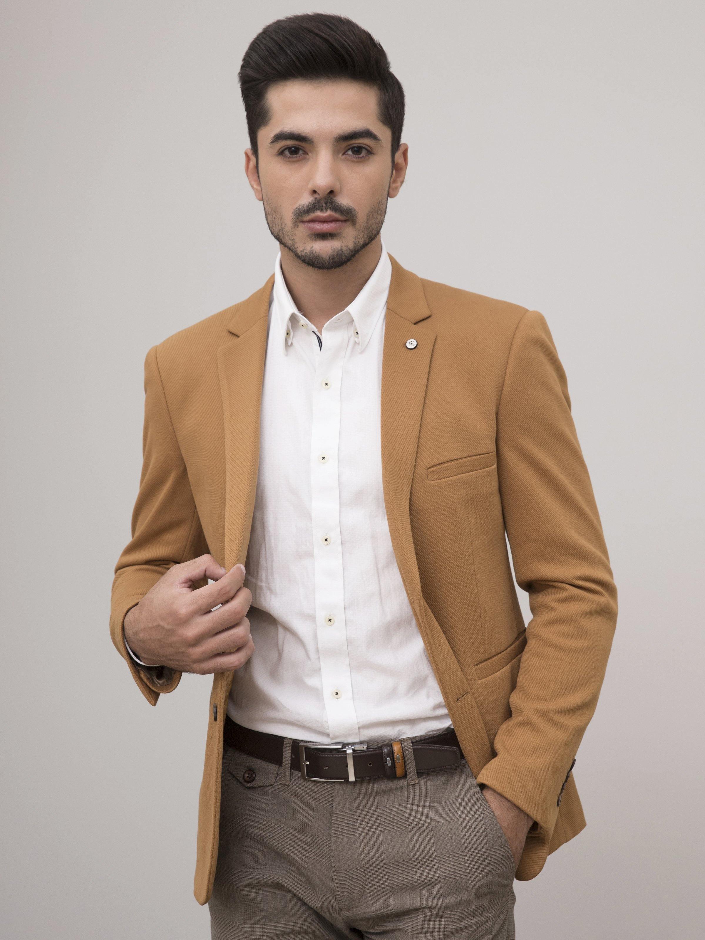 CASUAL COAT SLIM FIT CAMEL at Charcoal Clothing