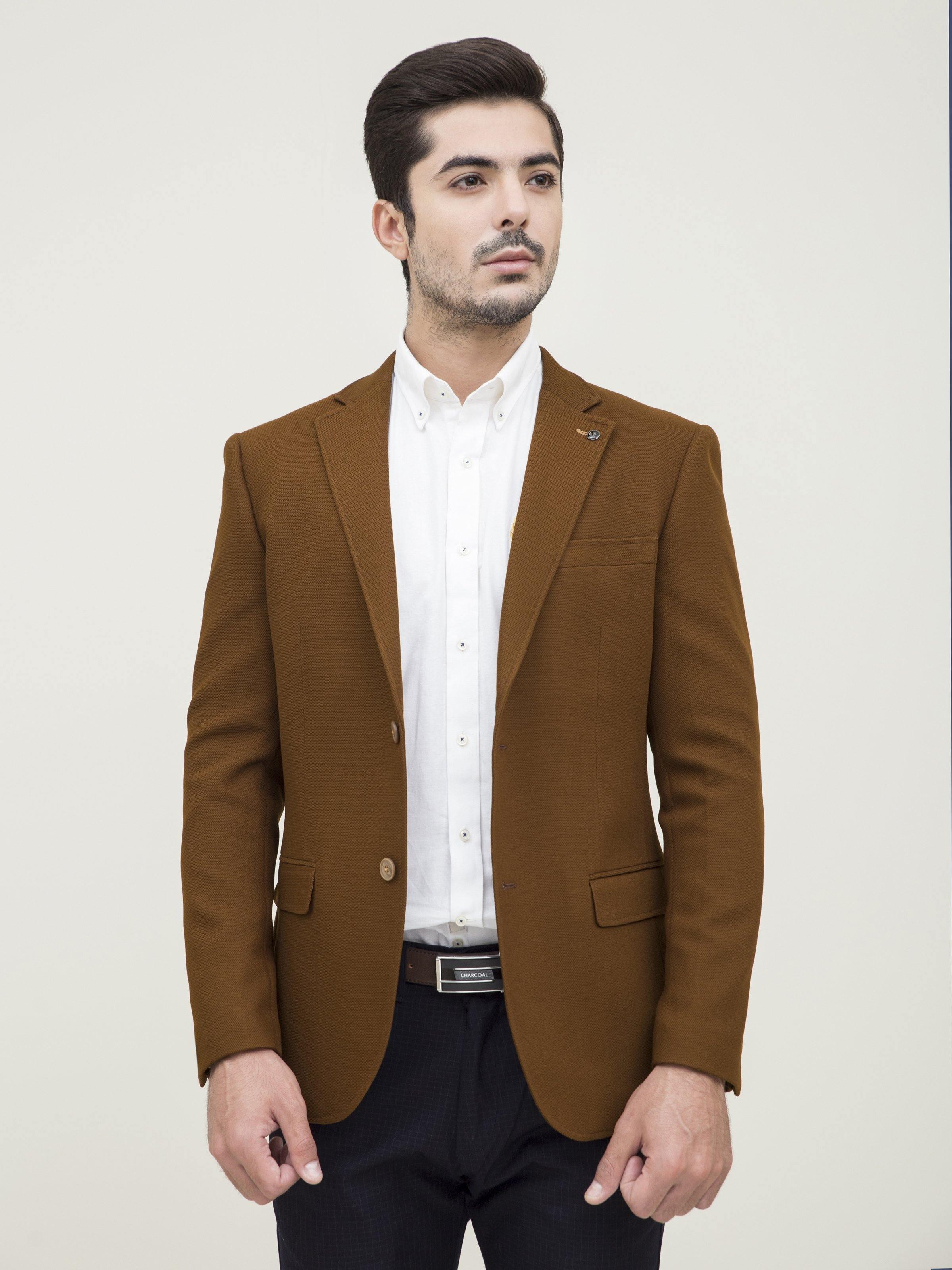 CASUAL COAT SLIM FIT CAMEL at Charcoal Clothing