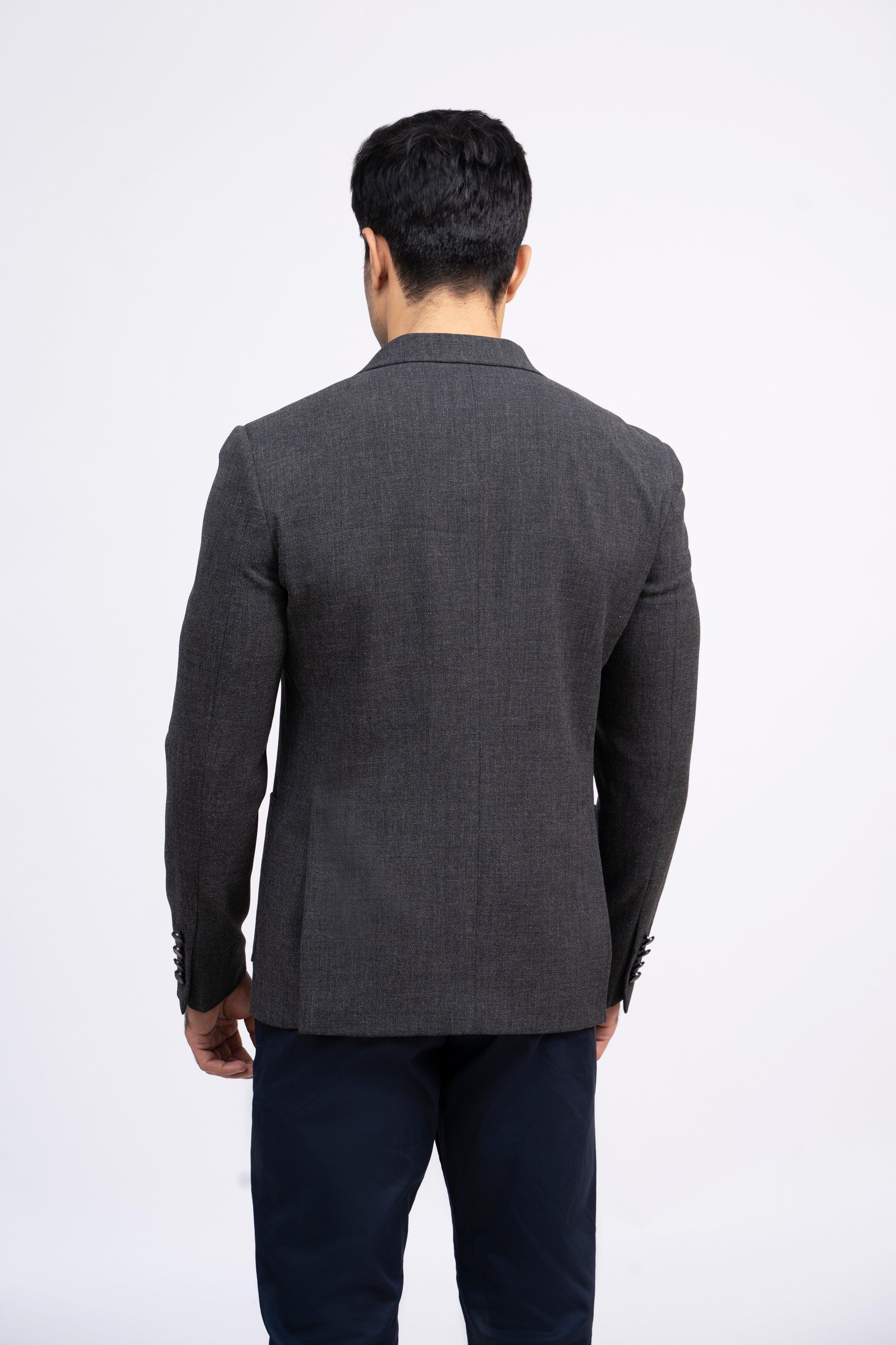 CASUAL COAT SLIM FIT DARK GREY at Charcoal Clothing
