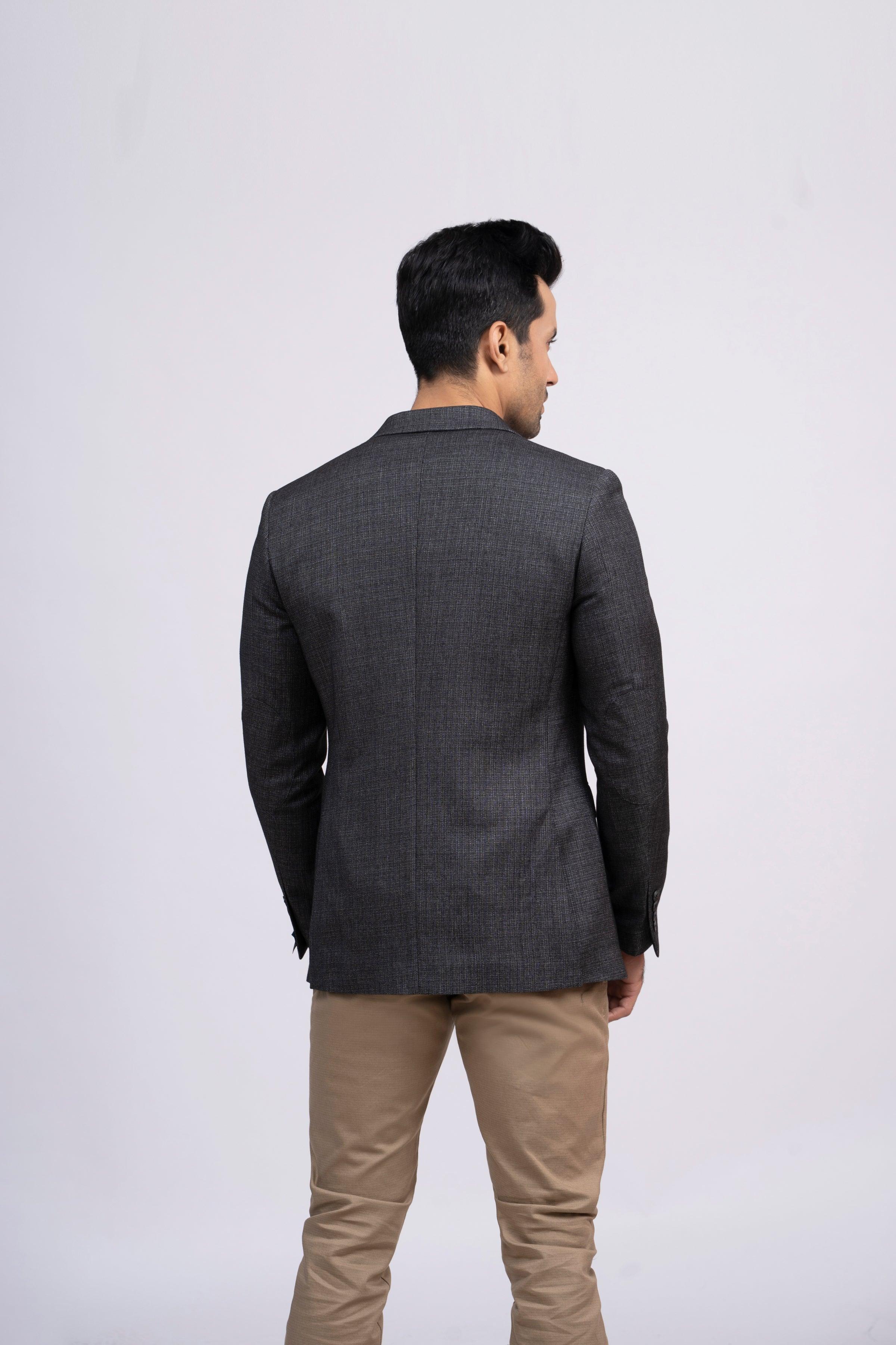 CASUAL COAT SLIM FIT DARK GREY at Charcoal Clothing