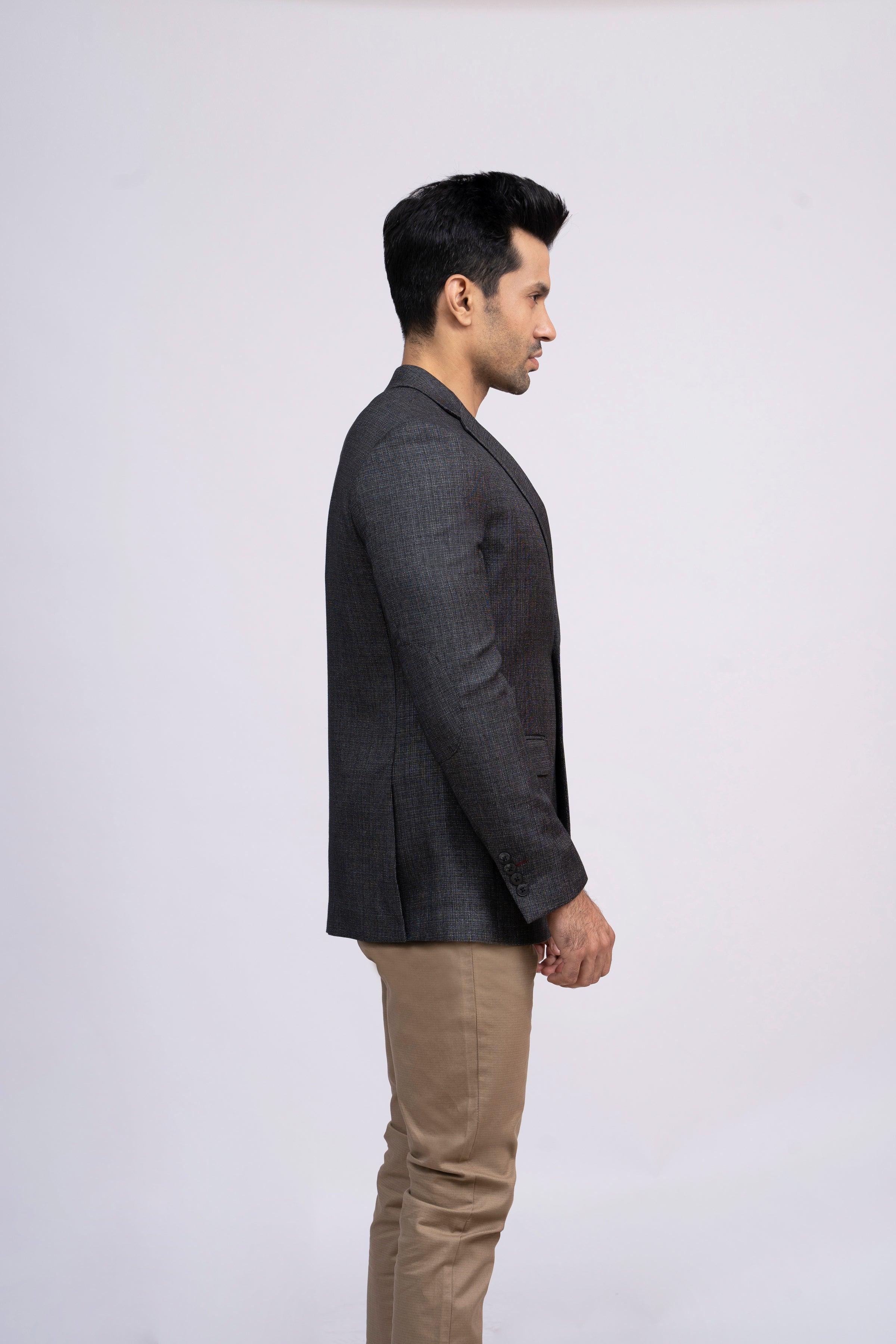 CASUAL COAT SLIM FIT DARK GREY at Charcoal Clothing