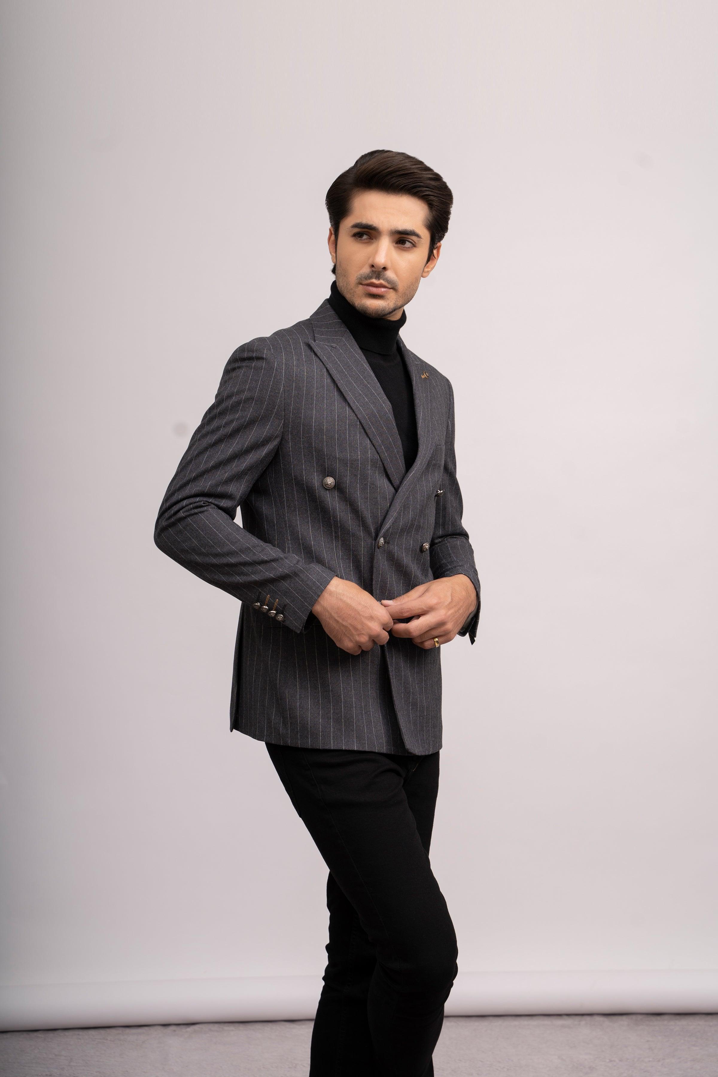 CASUAL COAT SLIM FIT DARK GREY at Charcoal Clothing