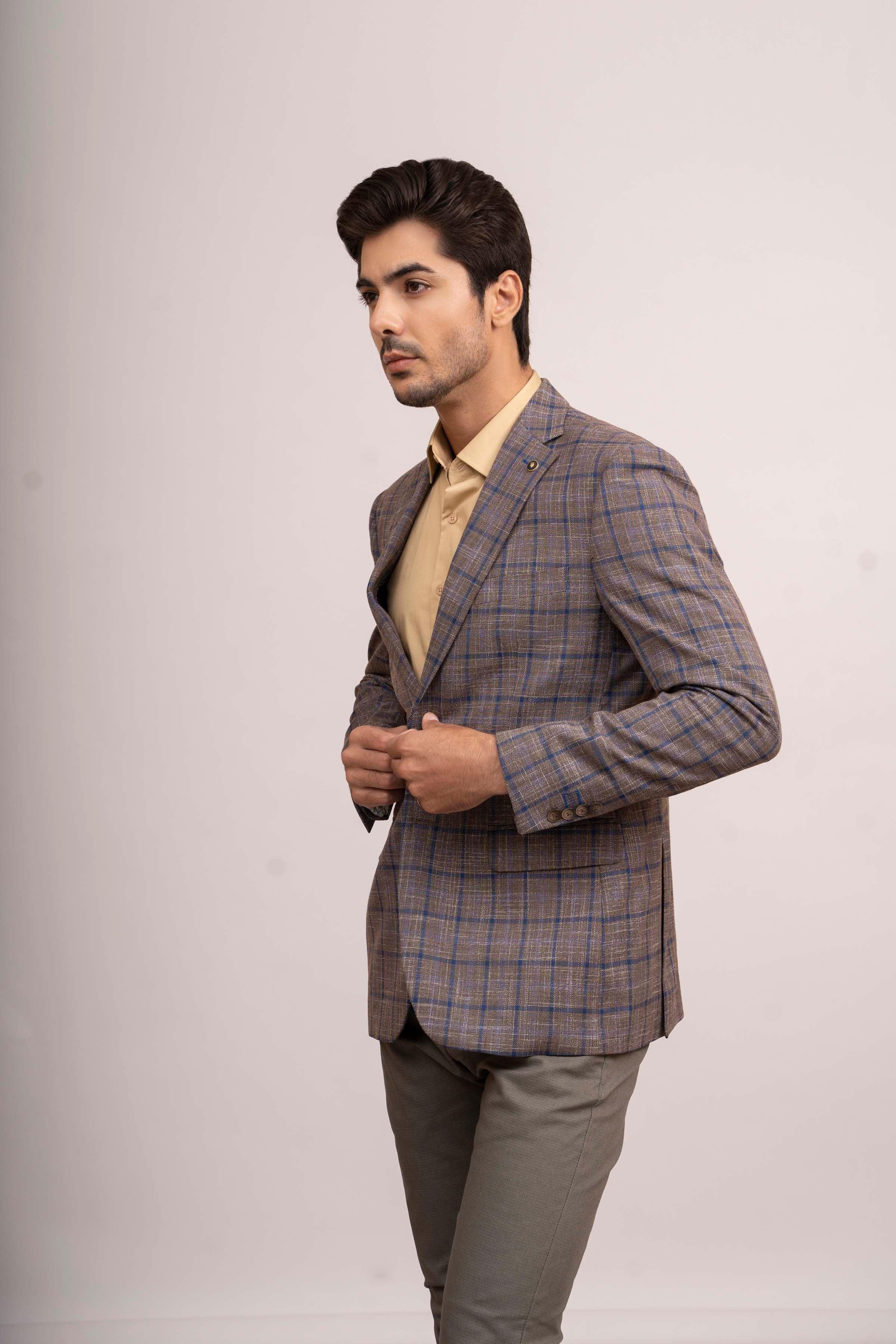 CASUAL COAT SLIM FIT DARK KHAKI at Charcoal Clothing