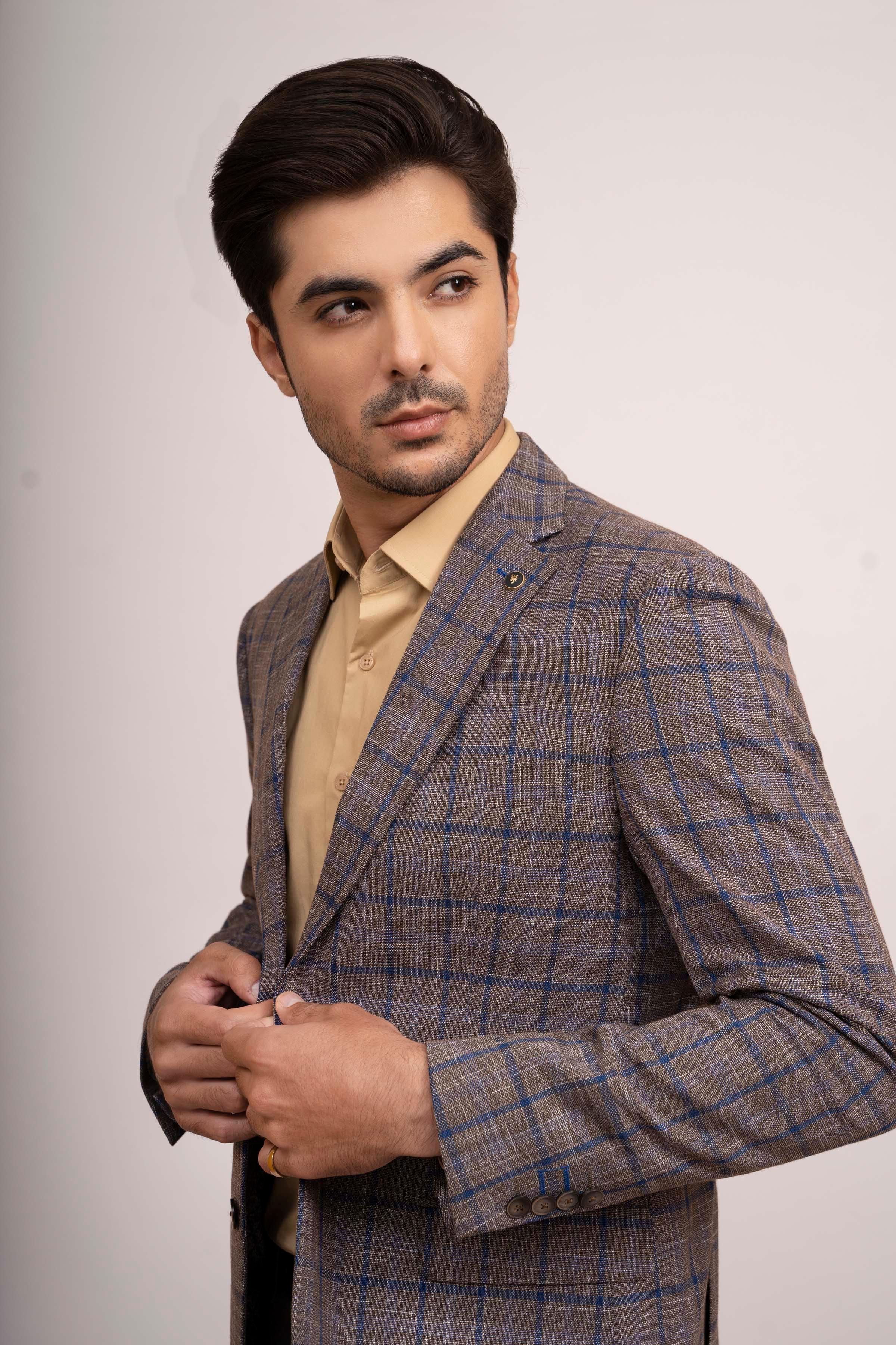 CASUAL COAT SLIM FIT DARK KHAKI at Charcoal Clothing