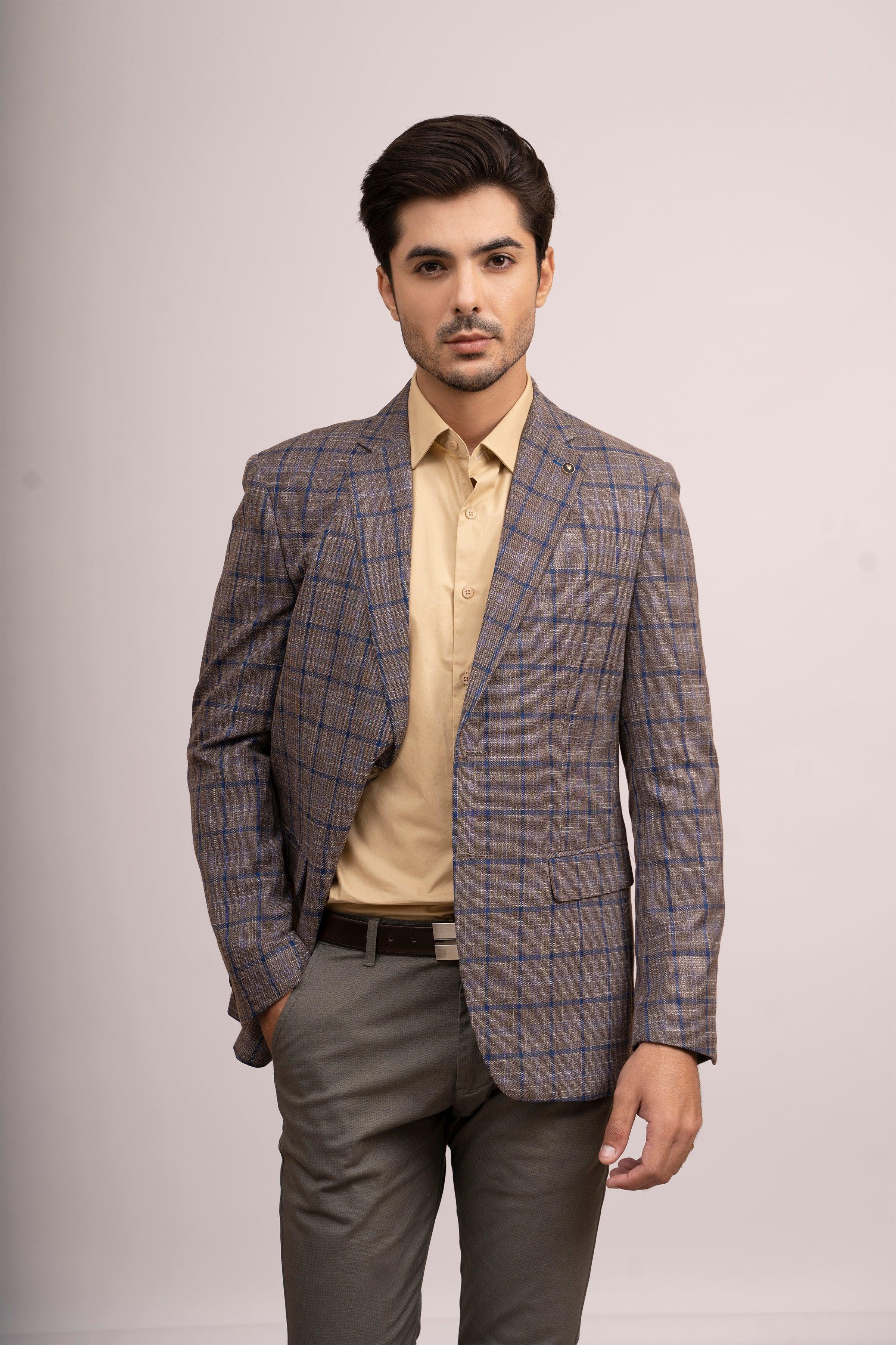 CASUAL COAT SLIM FIT DARK KHAKI at Charcoal Clothing
