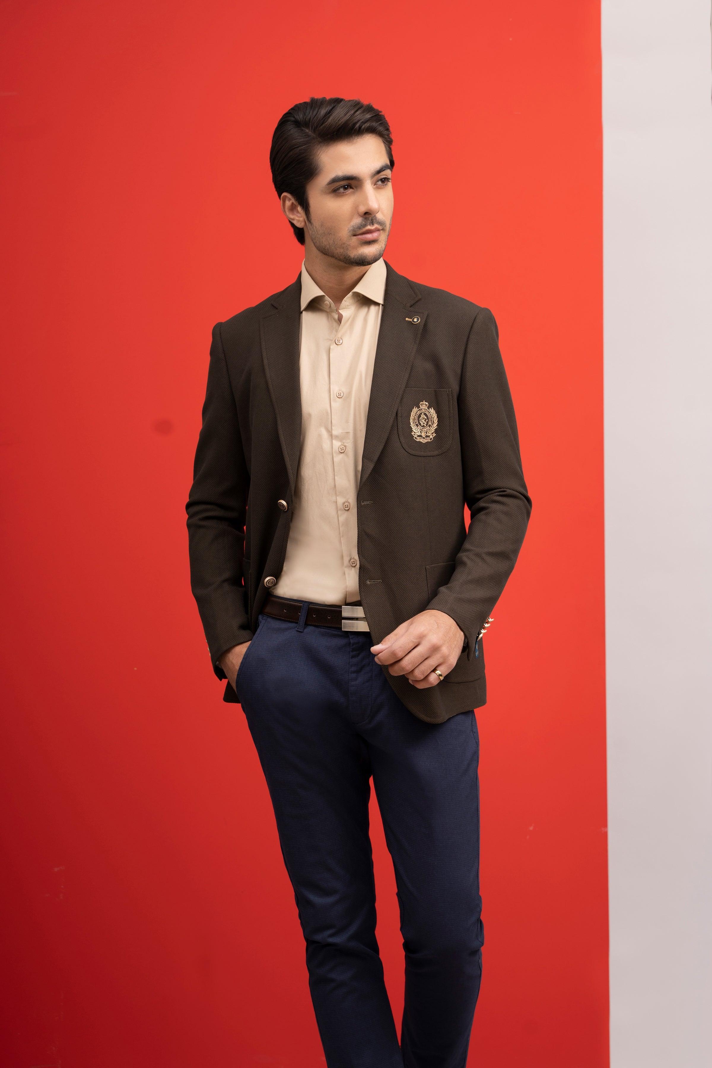 CASUAL COAT SLIM FIT GREEN at Charcoal Clothing