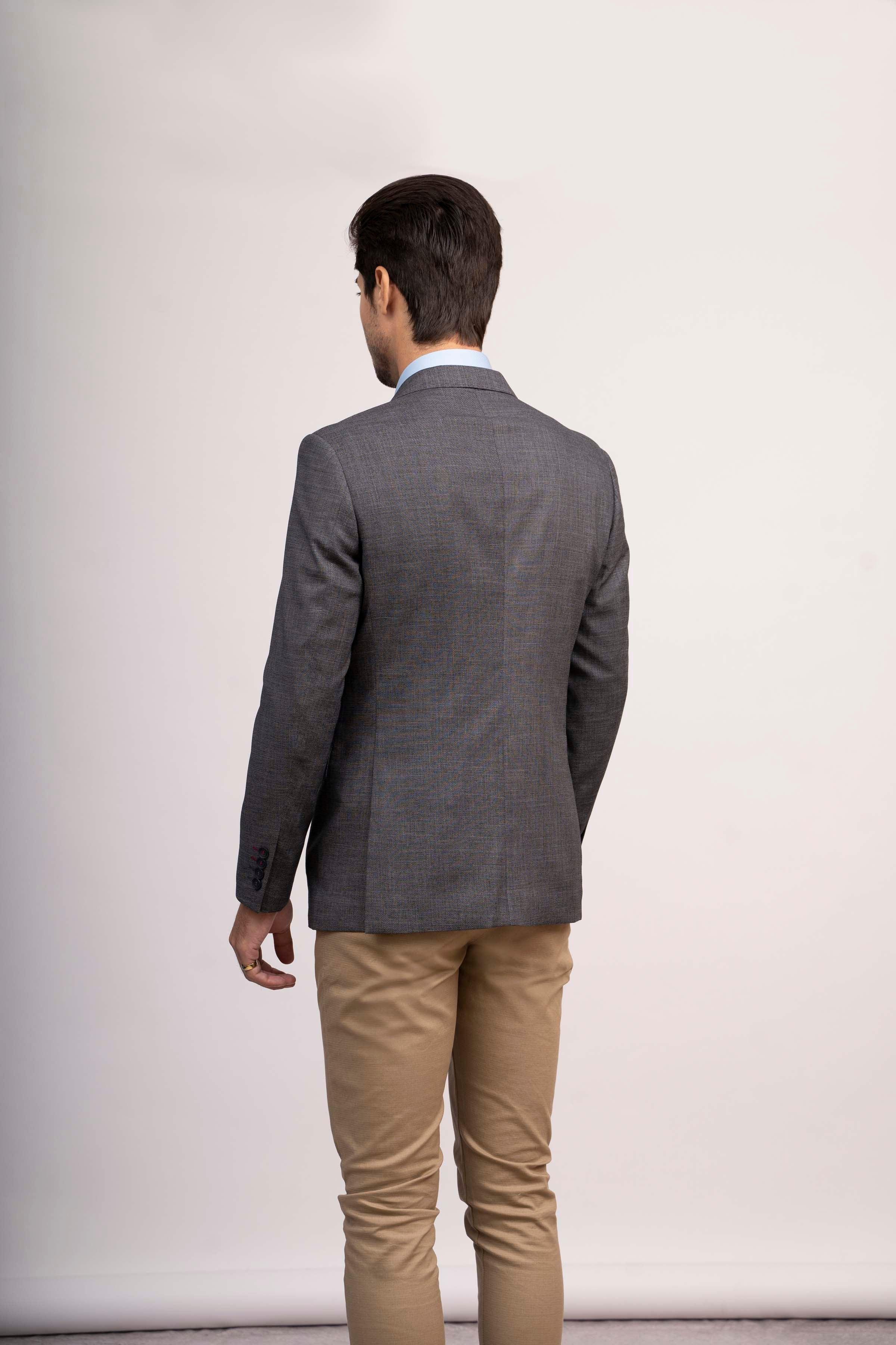 CASUAL COAT SLIM FIT GREY at Charcoal Clothing