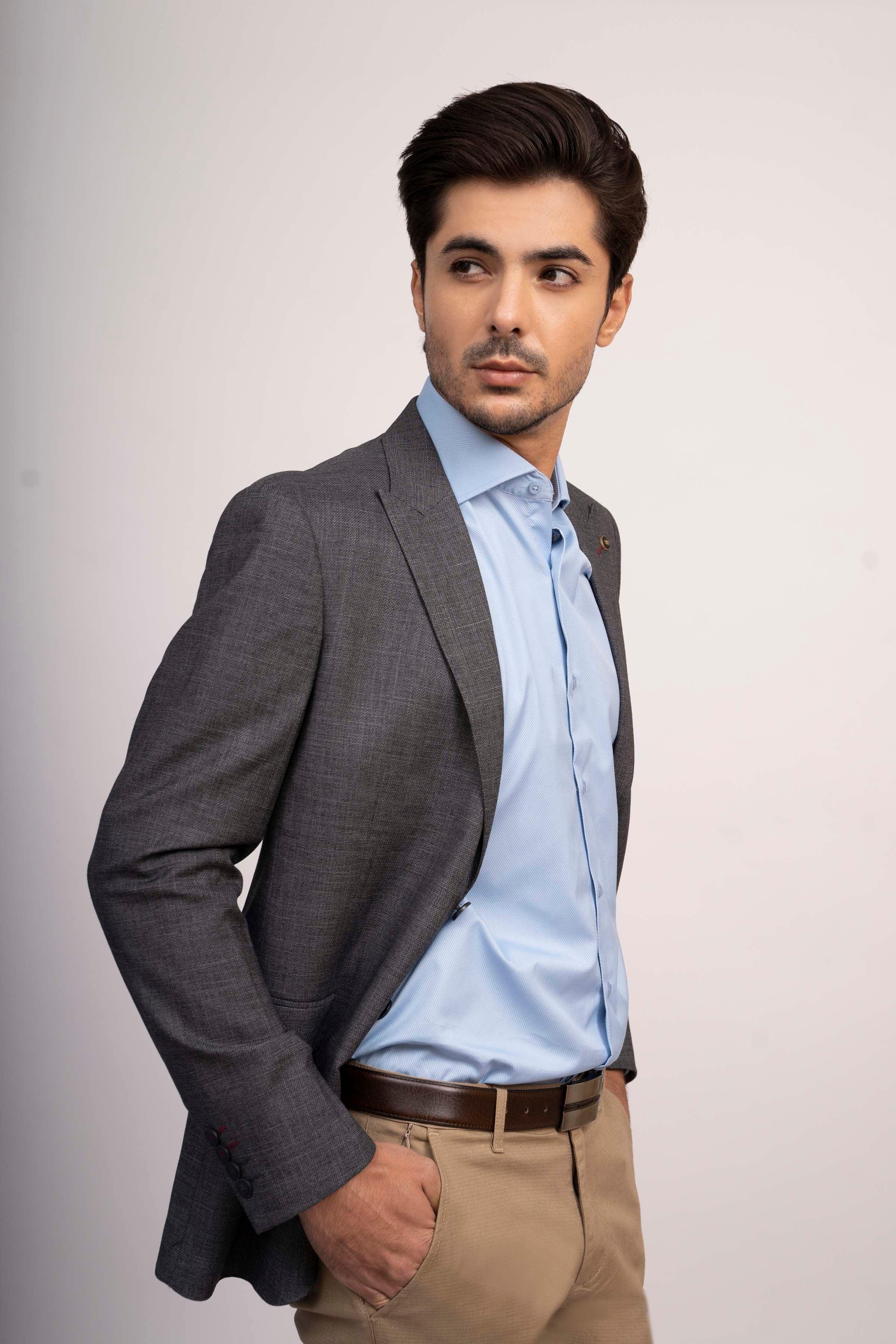 CASUAL COAT SLIM FIT GREY at Charcoal Clothing