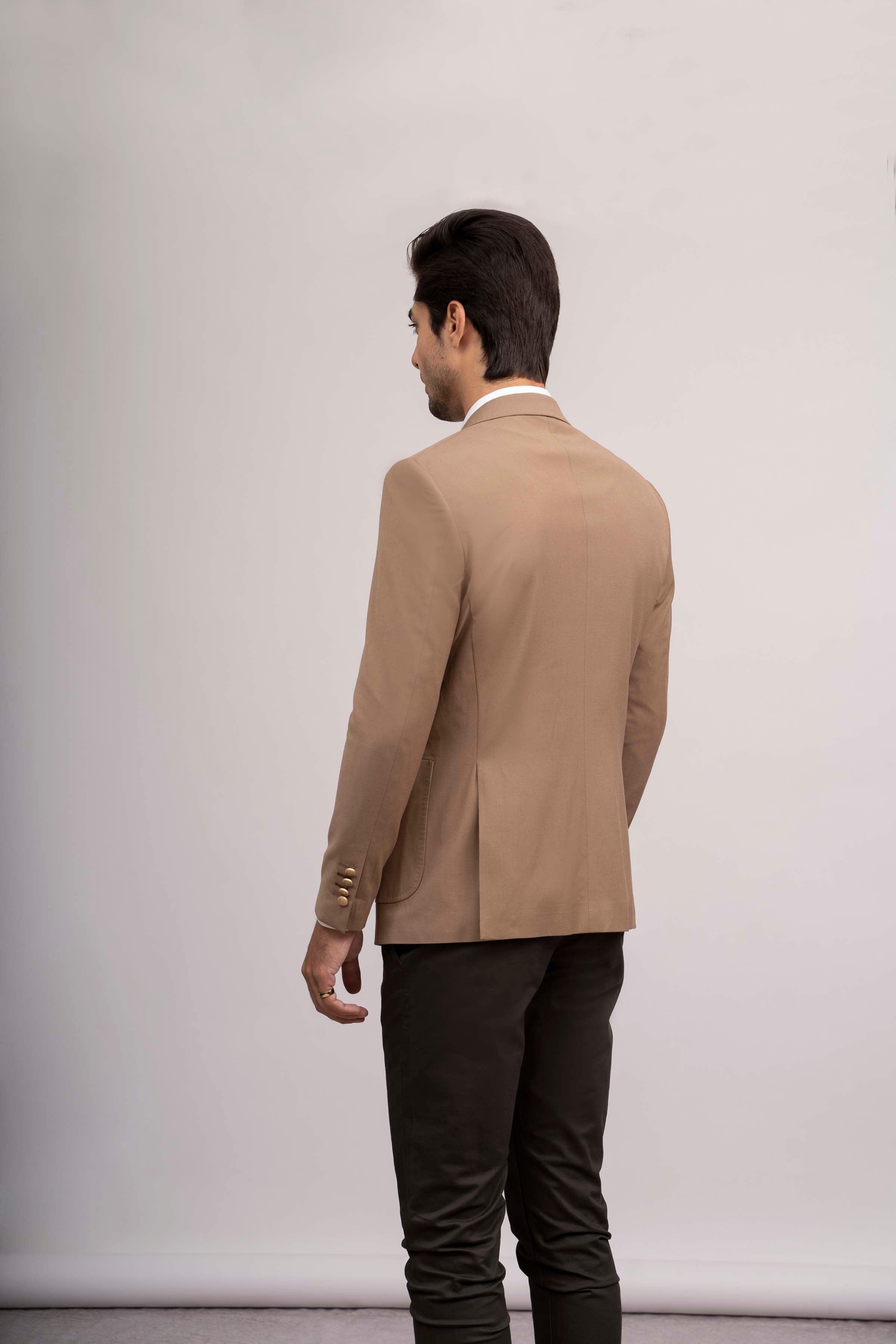CASUAL COAT SLIM FIT LIGHT KHAKI at Charcoal Clothing