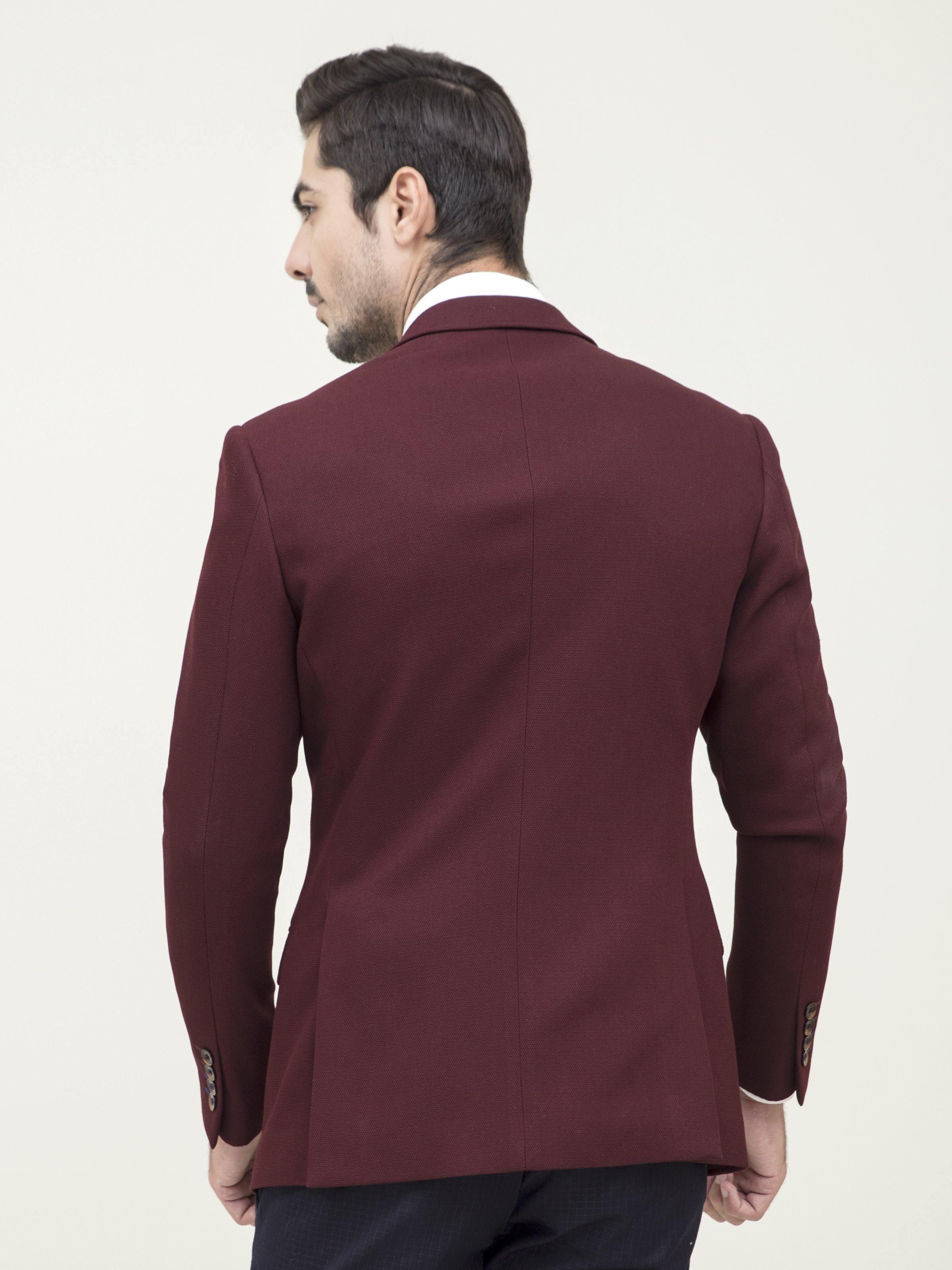 CASUAL COAT SLIM FIT MAROON at Charcoal Clothing