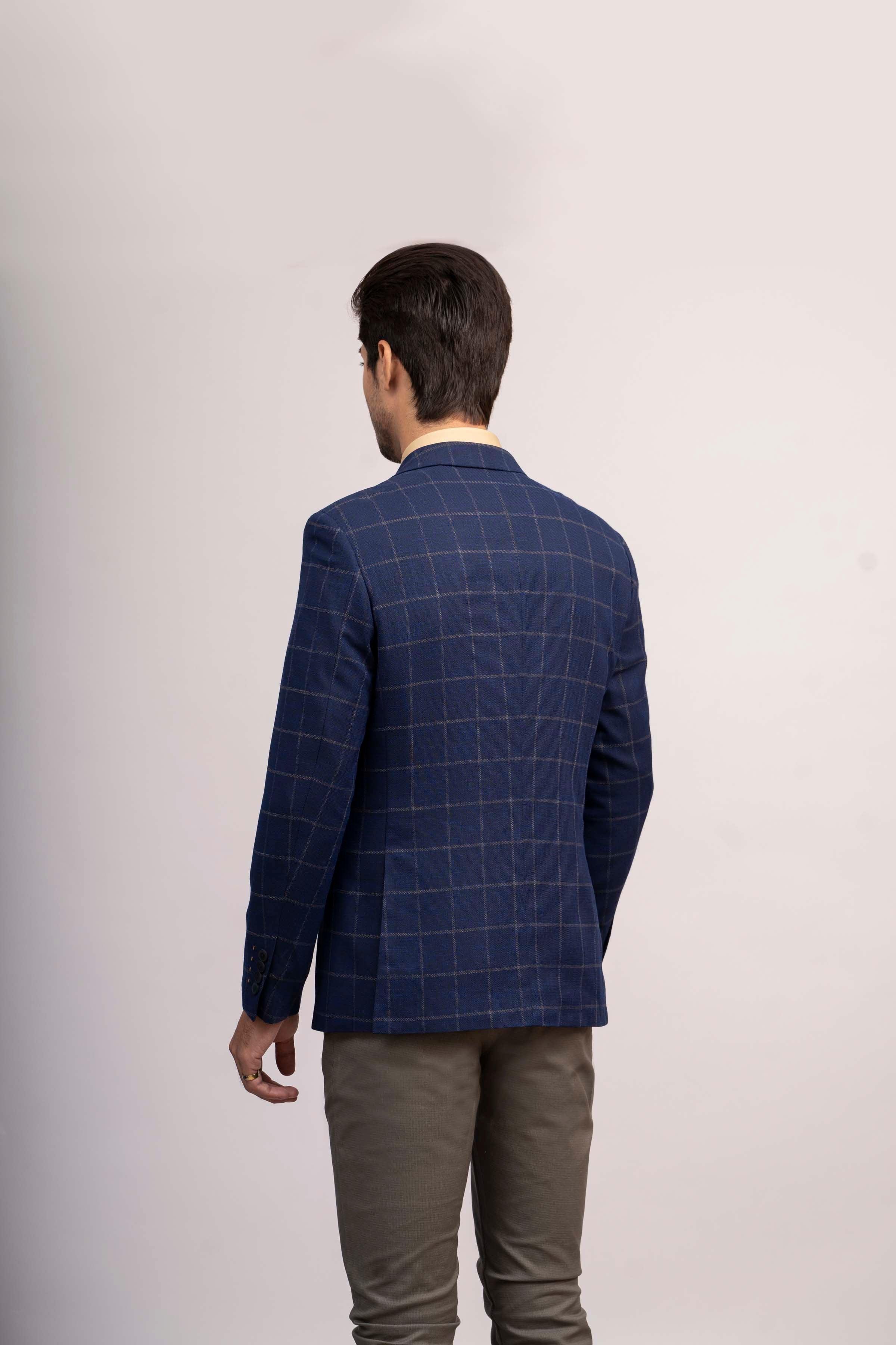 CASUAL COAT SLIM FIT NAVY BLUE at Charcoal Clothing