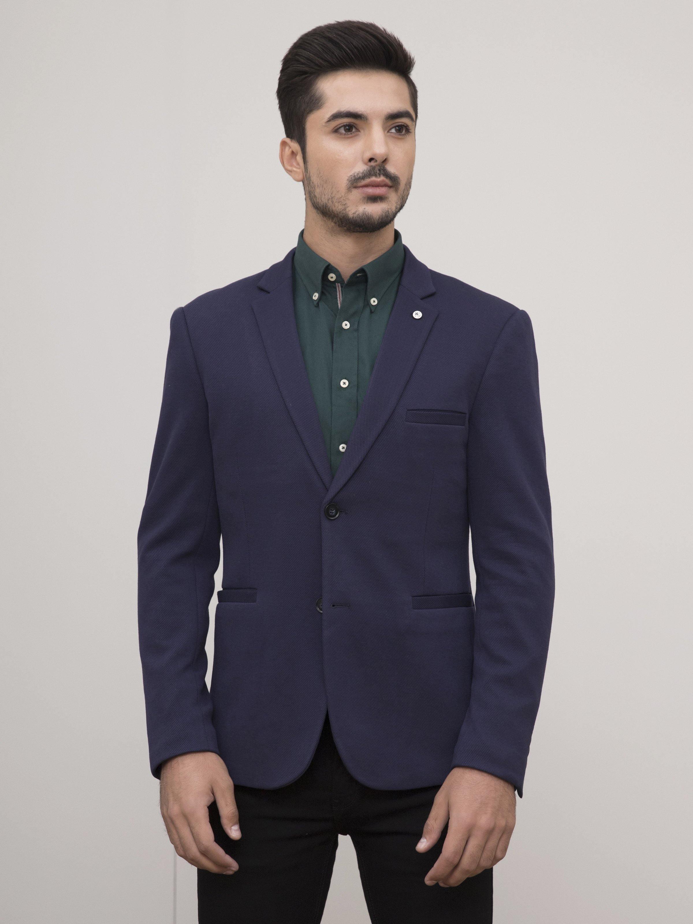 CASUAL COAT SLIM FIT NAVY at Charcoal Clothing