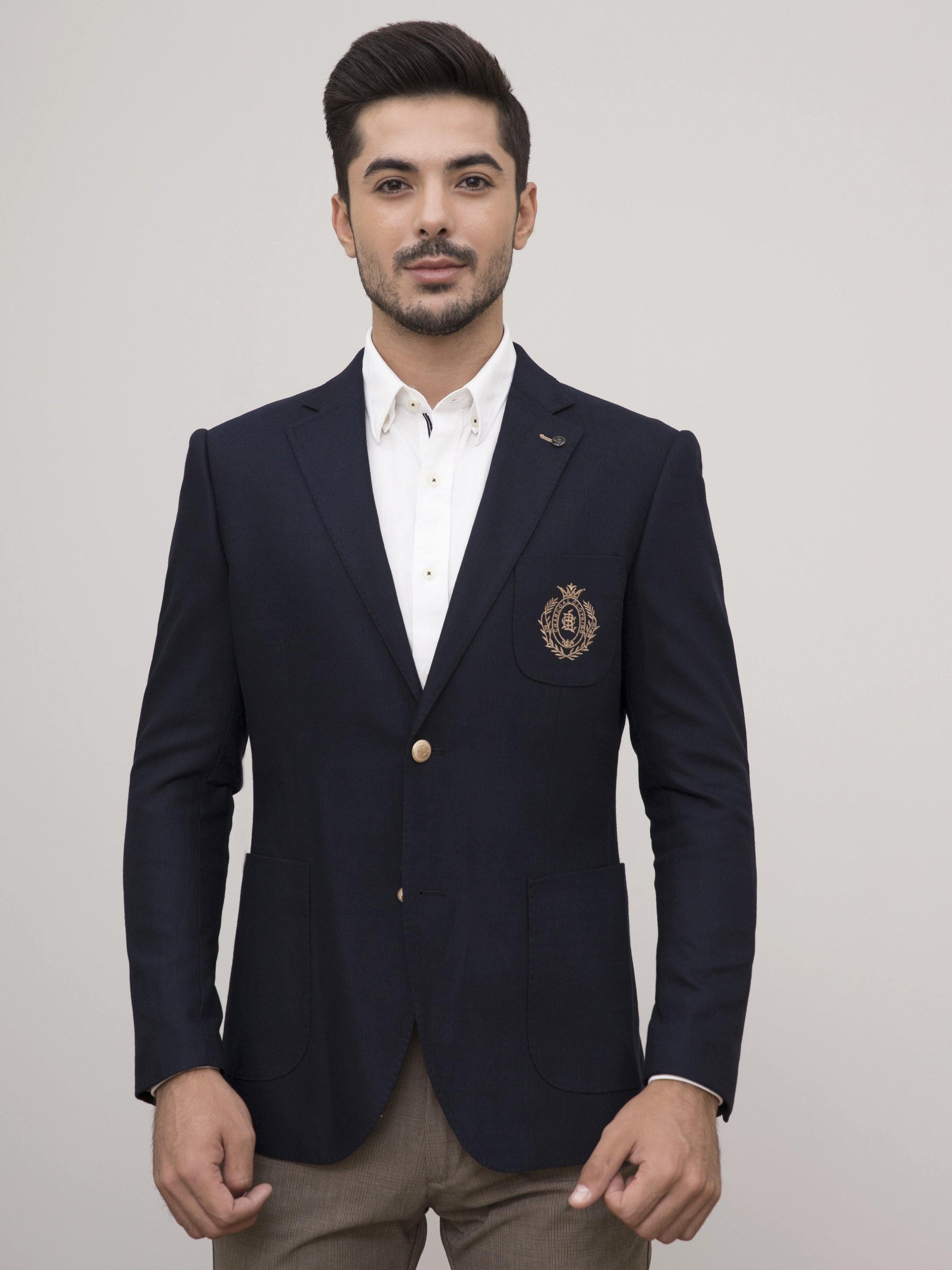 CASUAL COAT SLIM FIT NAVY at Charcoal Clothing