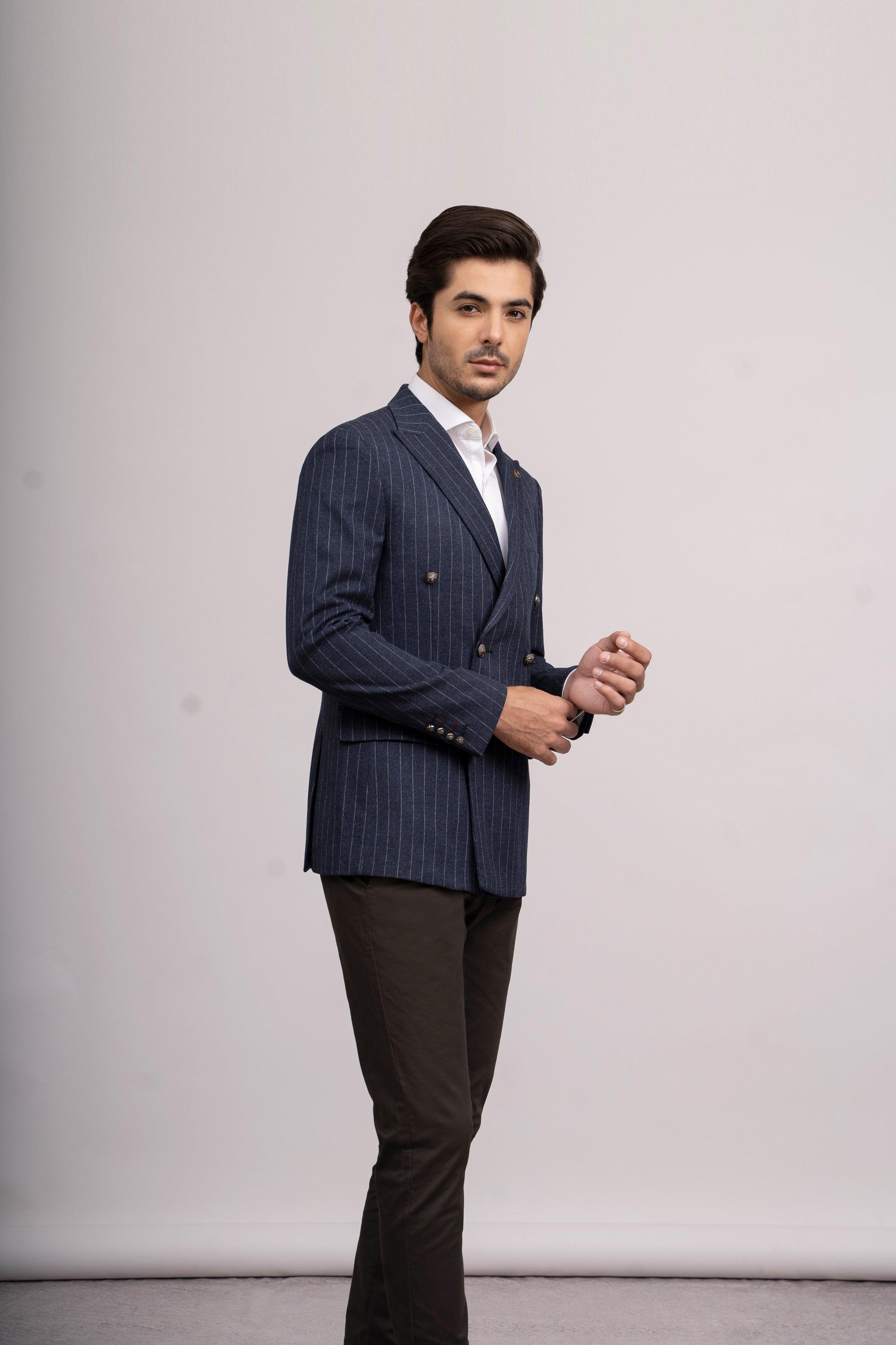 CASUAL COAT SLIM FIT NAVY at Charcoal Clothing