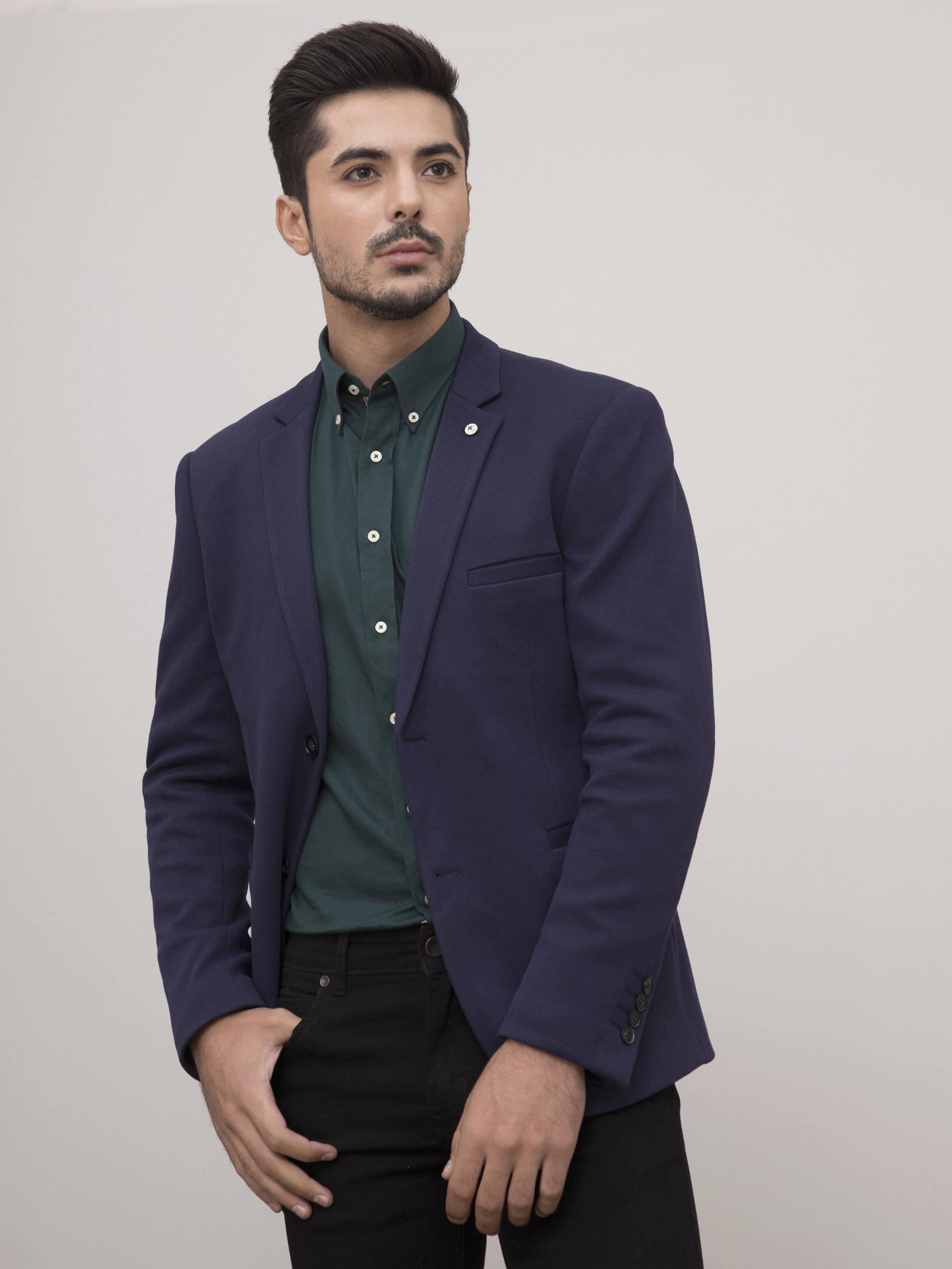CASUAL COAT SLIM FIT NAVY at Charcoal Clothing