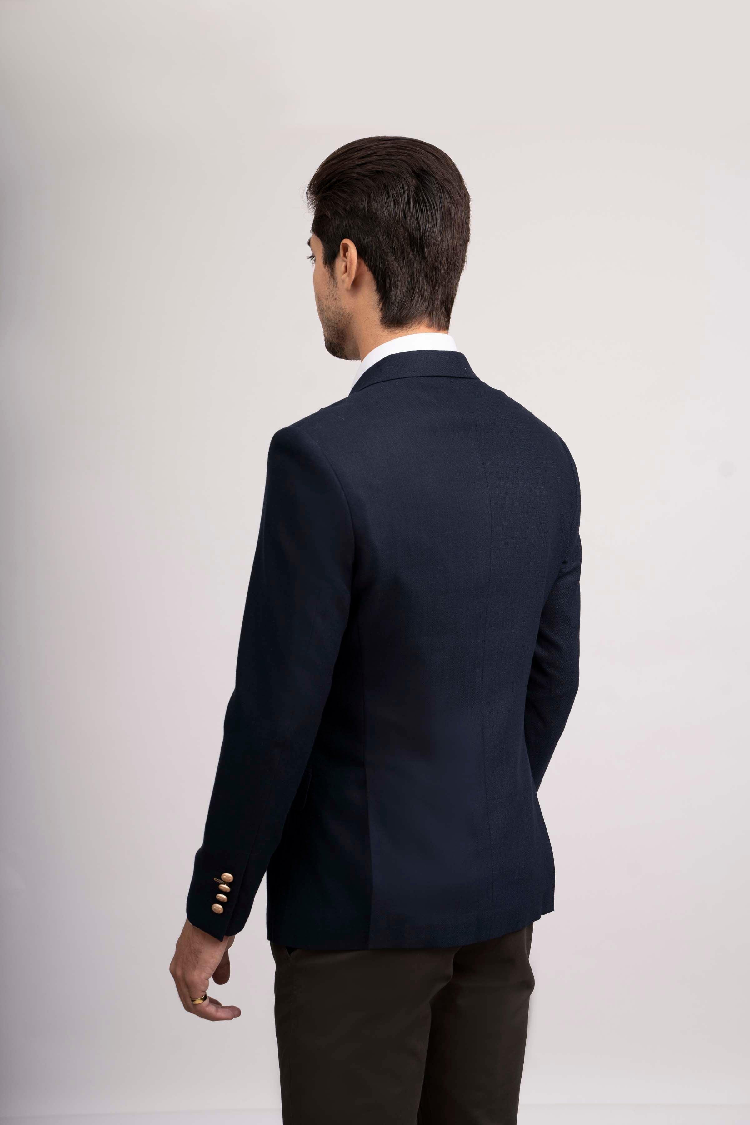 CASUAL COAT SLIM FIT NAVY at Charcoal Clothing