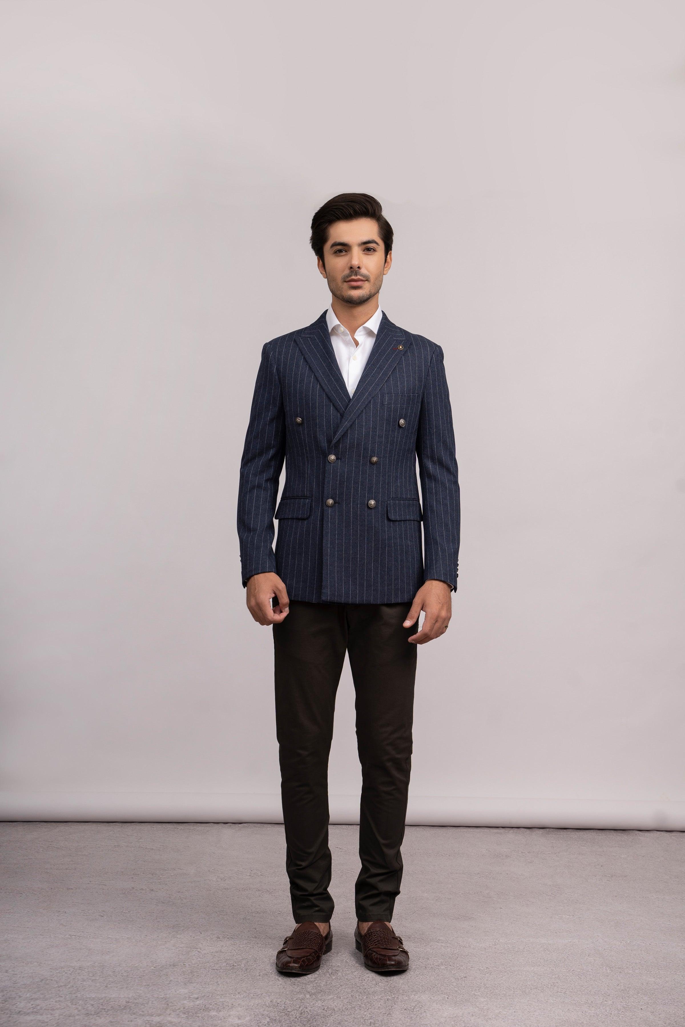 CASUAL COAT SLIM FIT NAVY at Charcoal Clothing