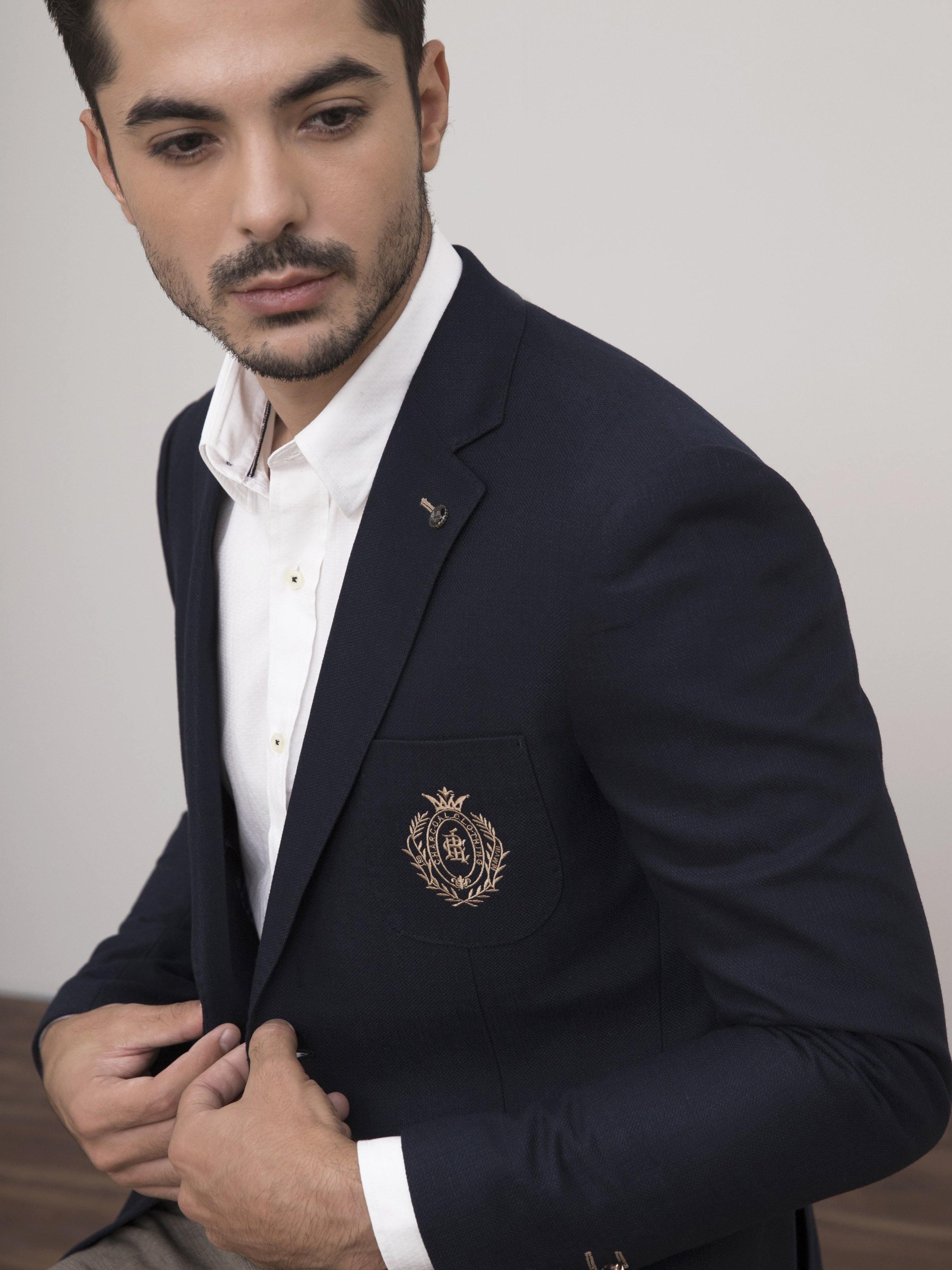CASUAL COAT SLIM FIT NAVY at Charcoal Clothing
