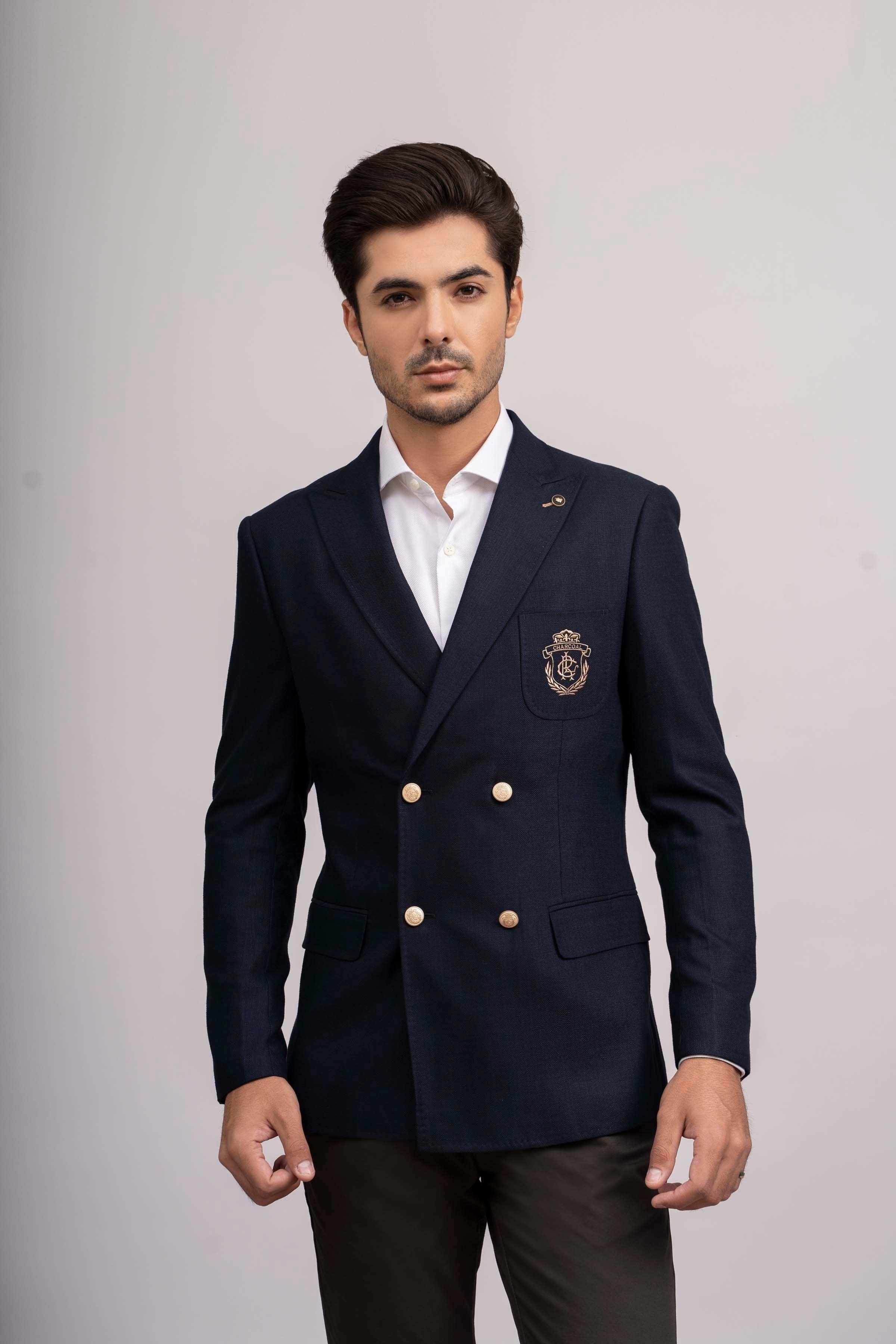 CASUAL COAT SLIM FIT NAVY at Charcoal Clothing