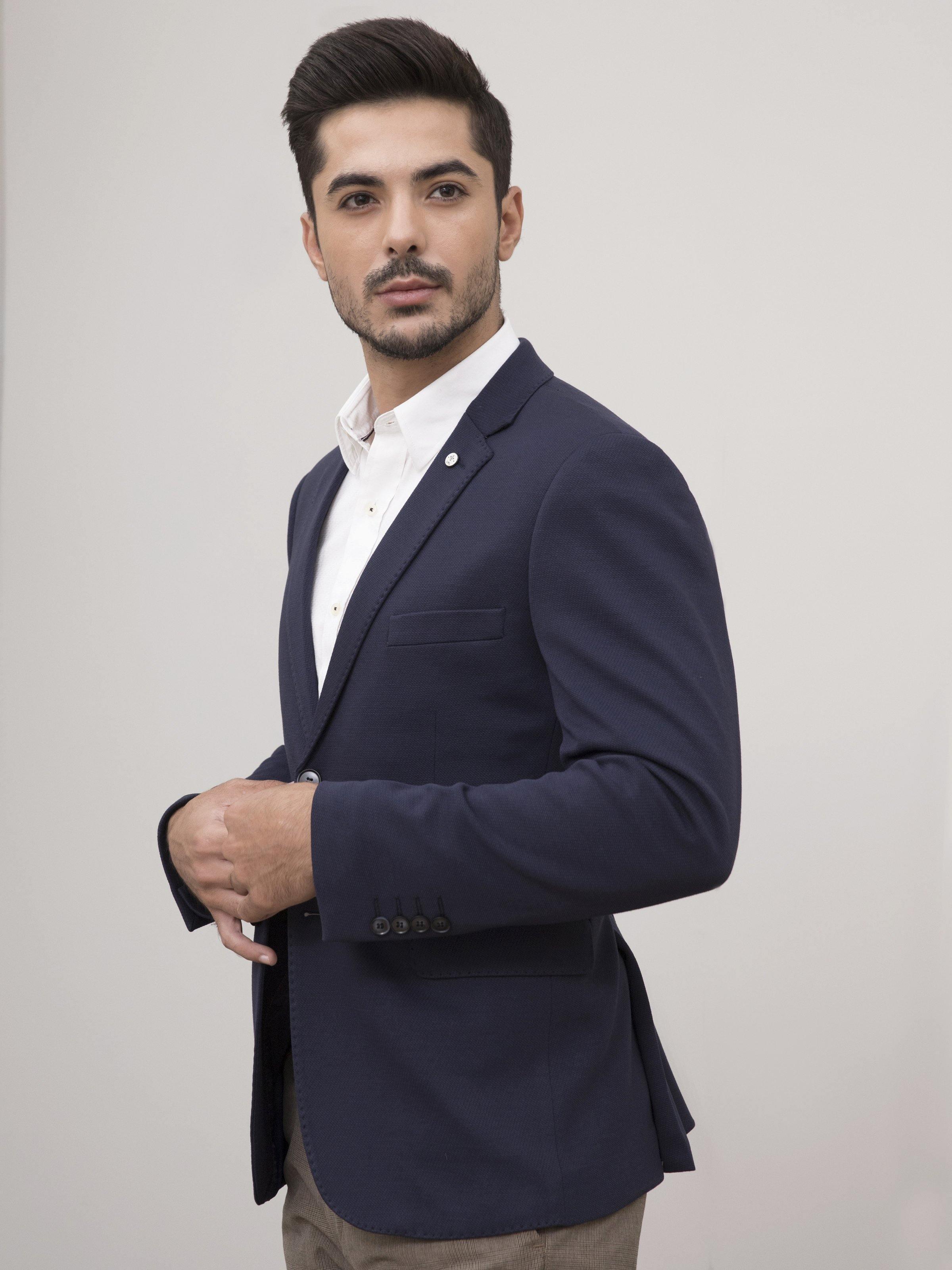 CASUAL COAT SLIM FIT NAVY at Charcoal Clothing