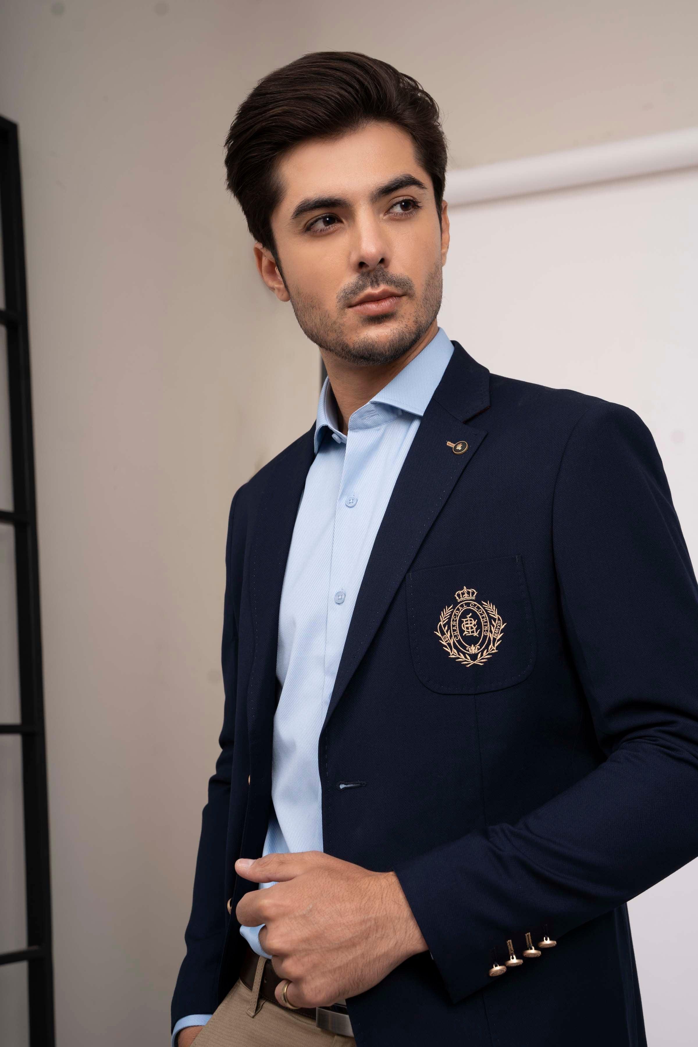 CASUAL COAT SLIM FIT NAVY at Charcoal Clothing