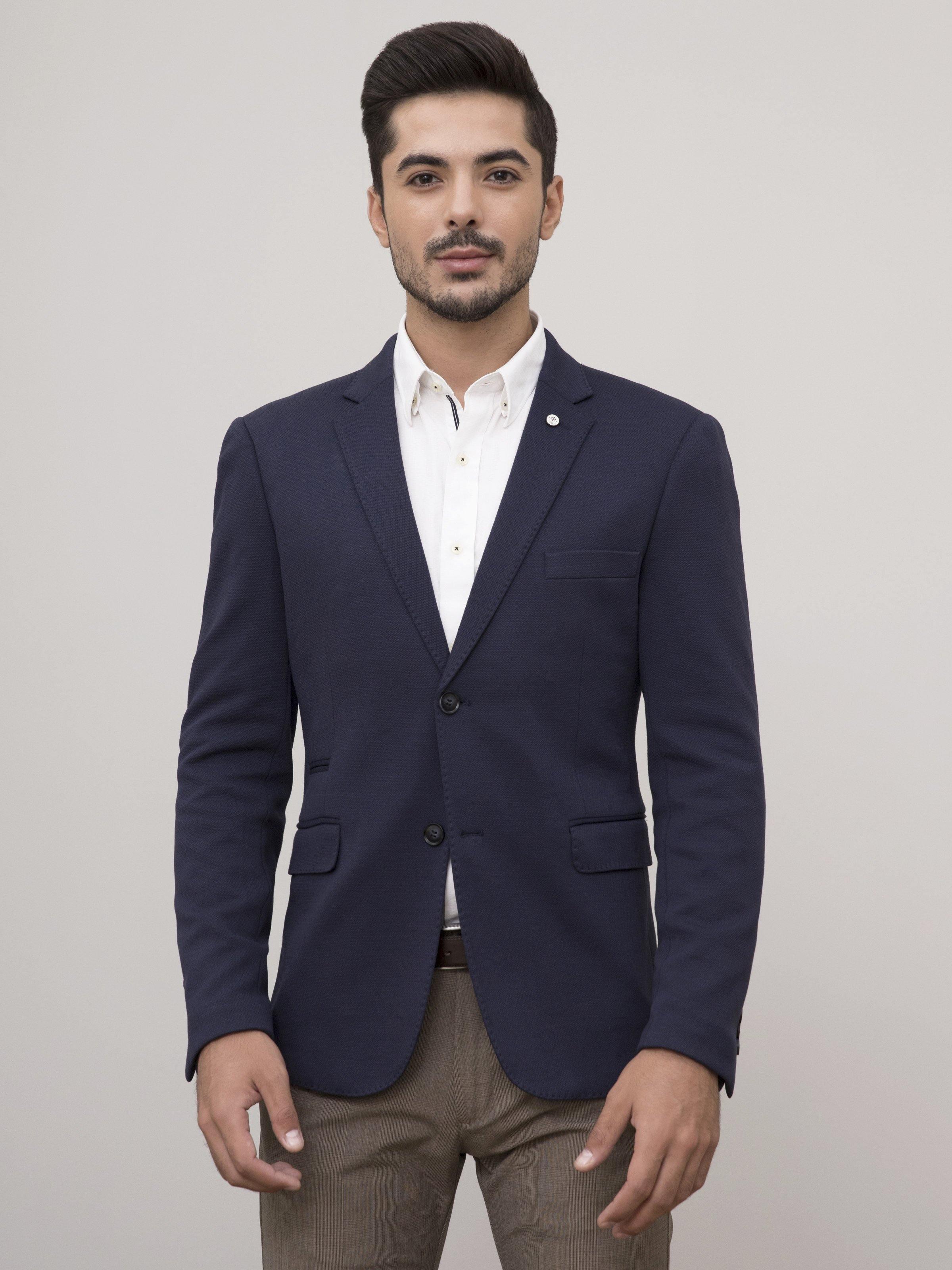 CASUAL COAT SLIM FIT NAVY at Charcoal Clothing
