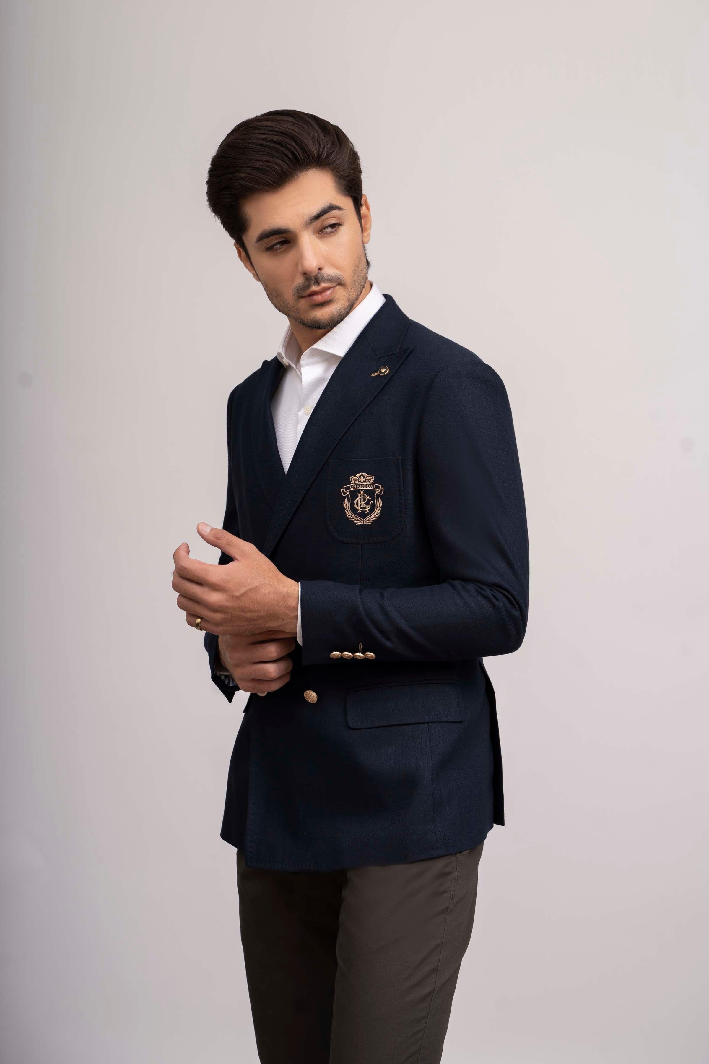 CASUAL COAT SLIM FIT NAVY at Charcoal Clothing