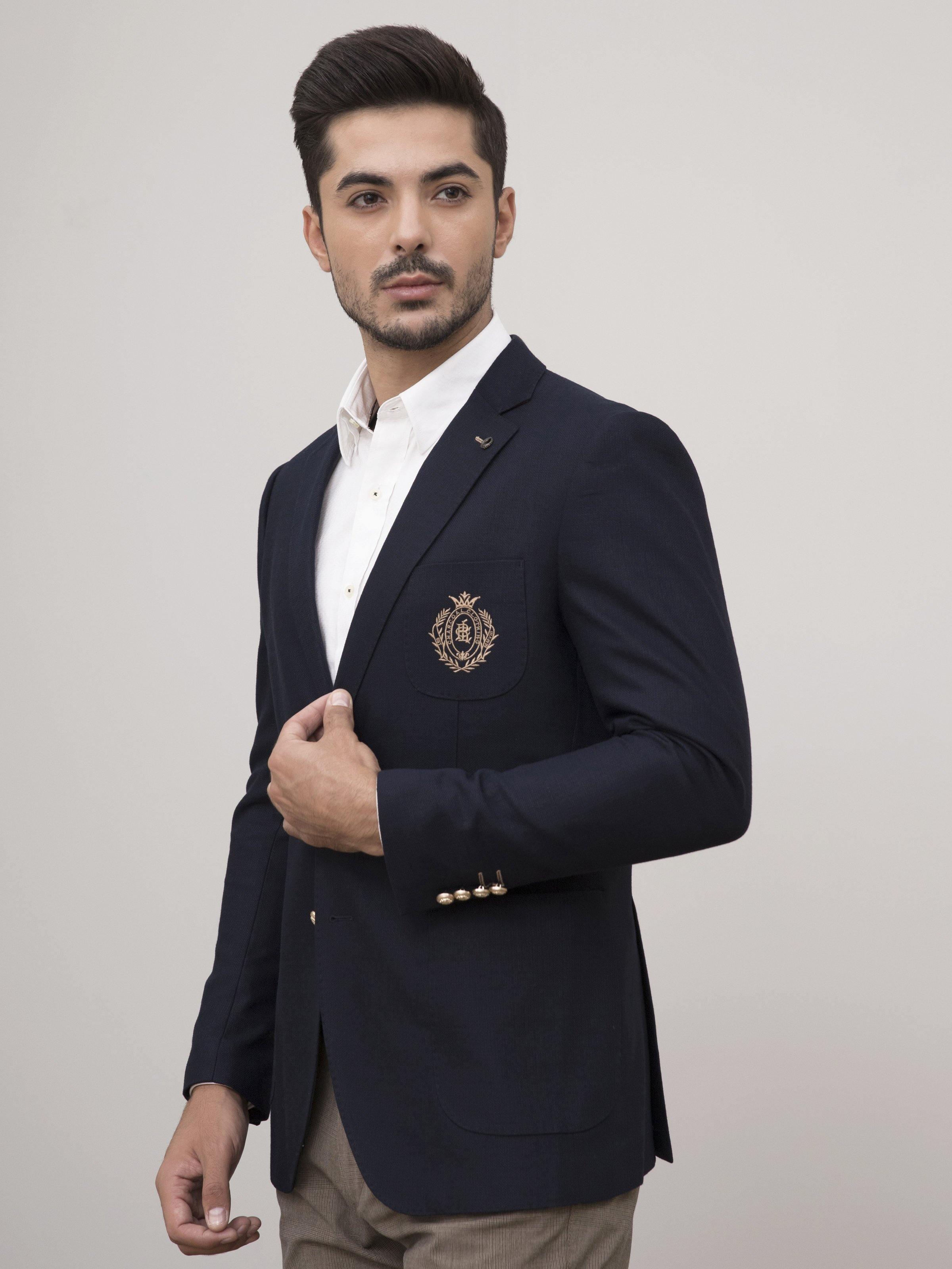 CASUAL COAT SLIM FIT NAVY at Charcoal Clothing