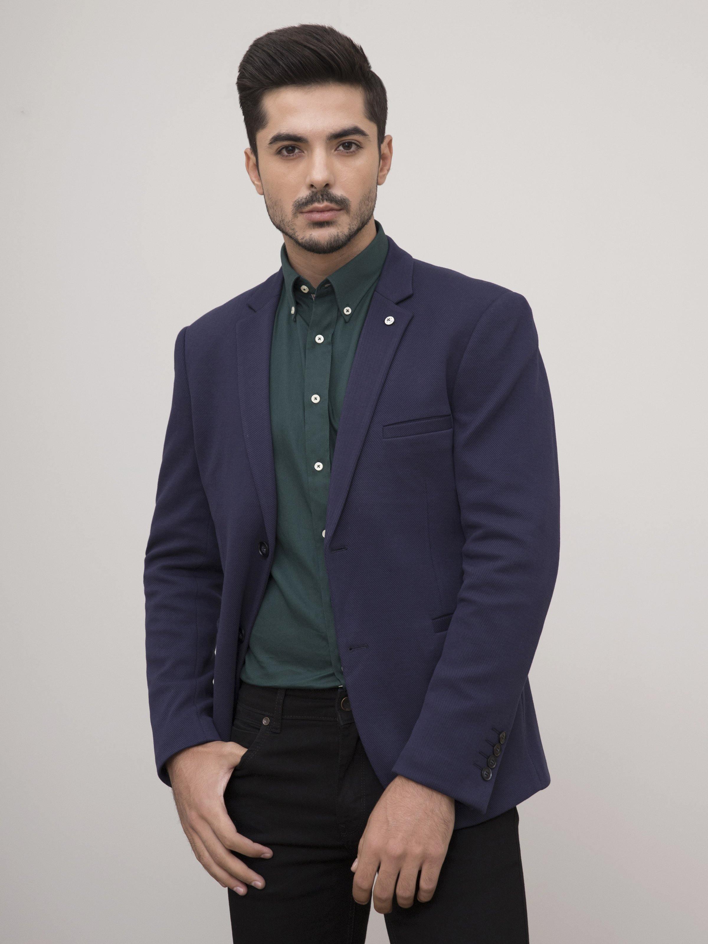 CASUAL COAT SLIM FIT NAVY at Charcoal Clothing