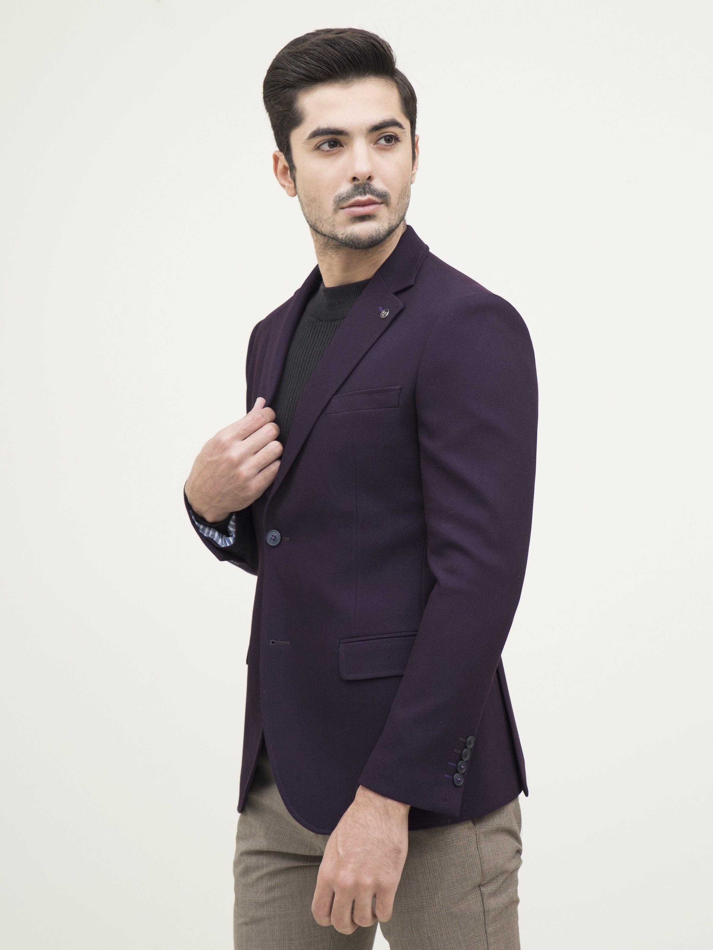CASUAL COAT SLIM FIT PURPLE at Charcoal Clothing