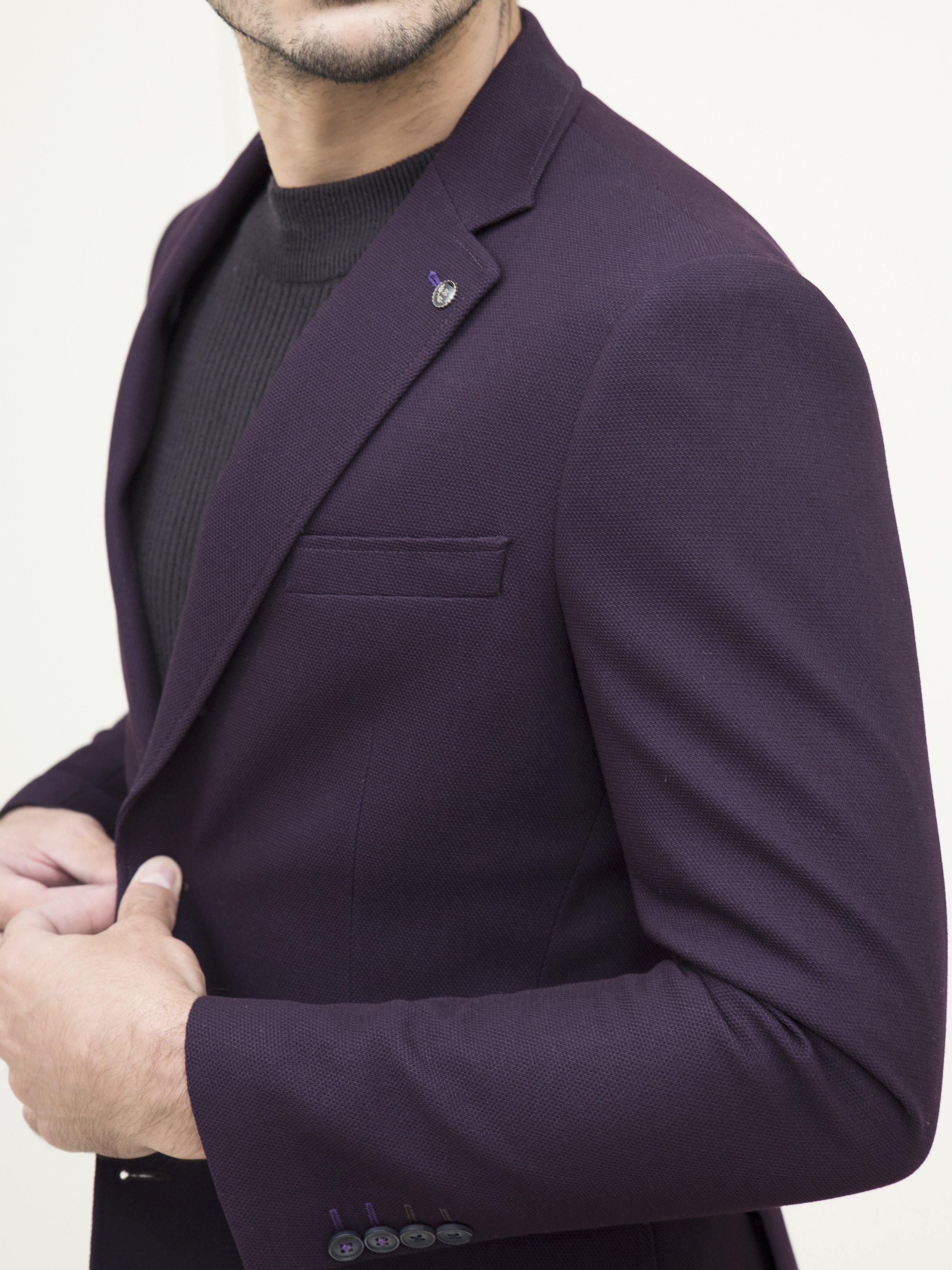 CASUAL COAT SLIM FIT PURPLE at Charcoal Clothing