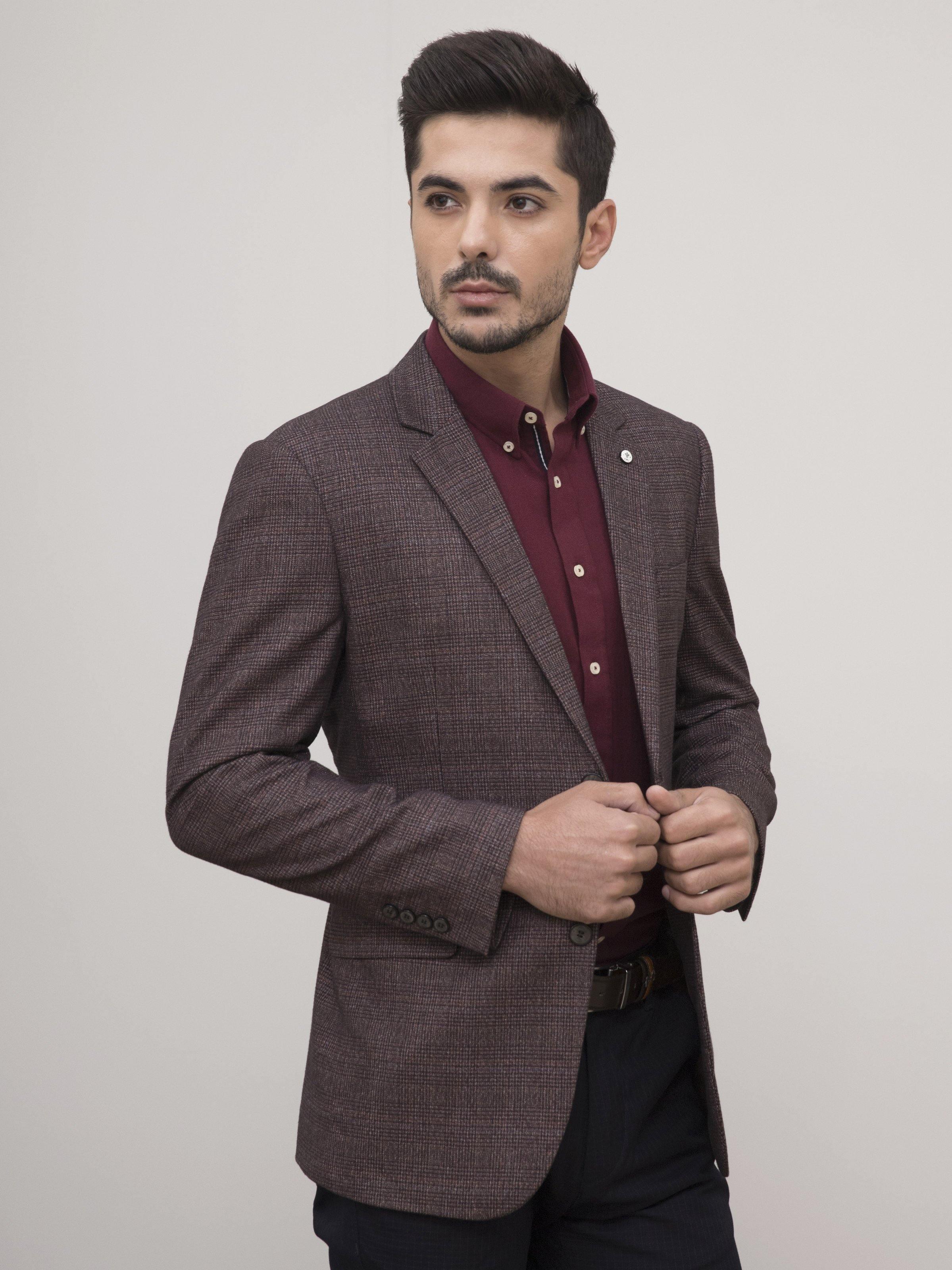 CASUAL COAT SMART FIT BROWN at Charcoal Clothing