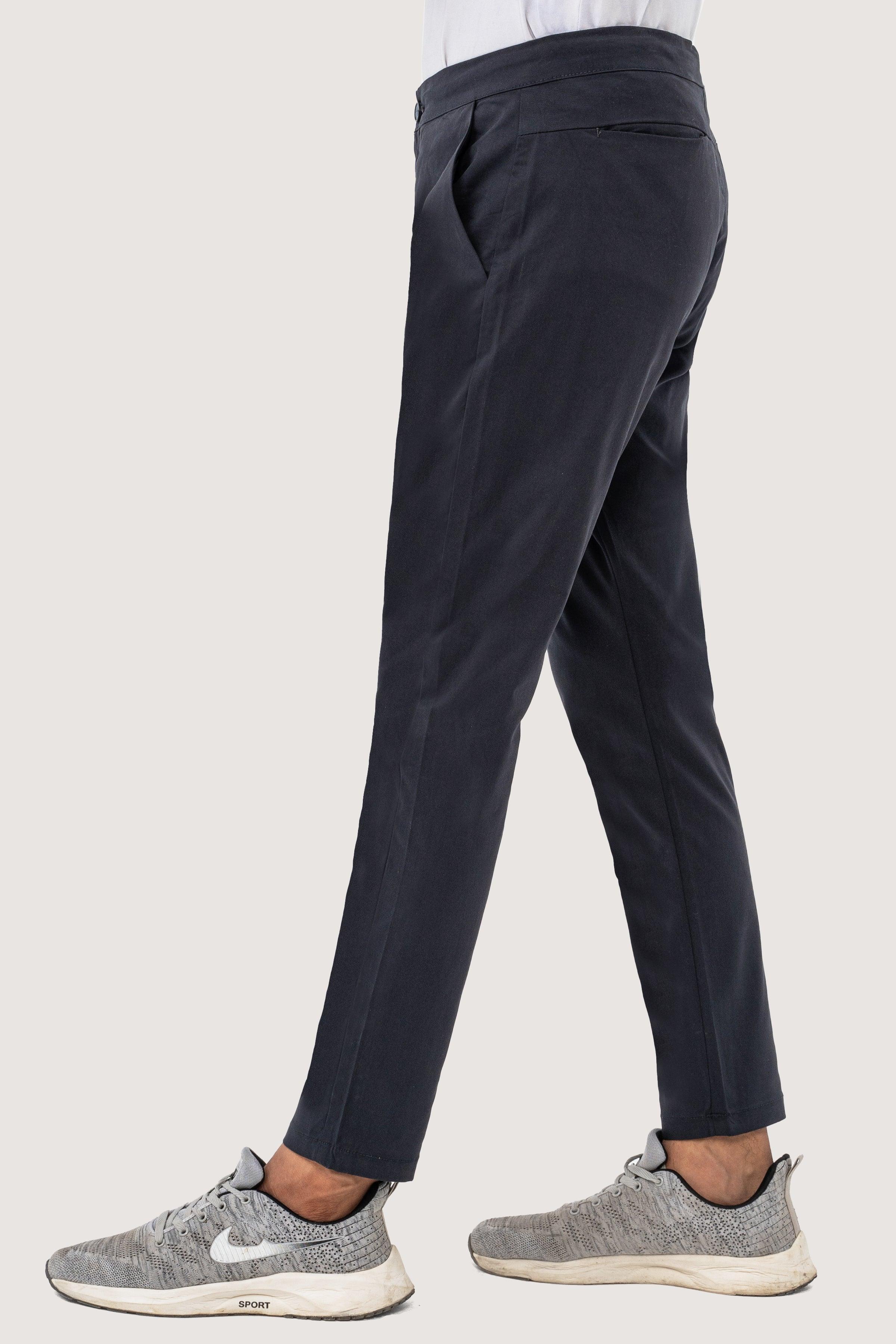 CASUAL CROSS POCKET TROUSER NAVY at Charcoal Clothing