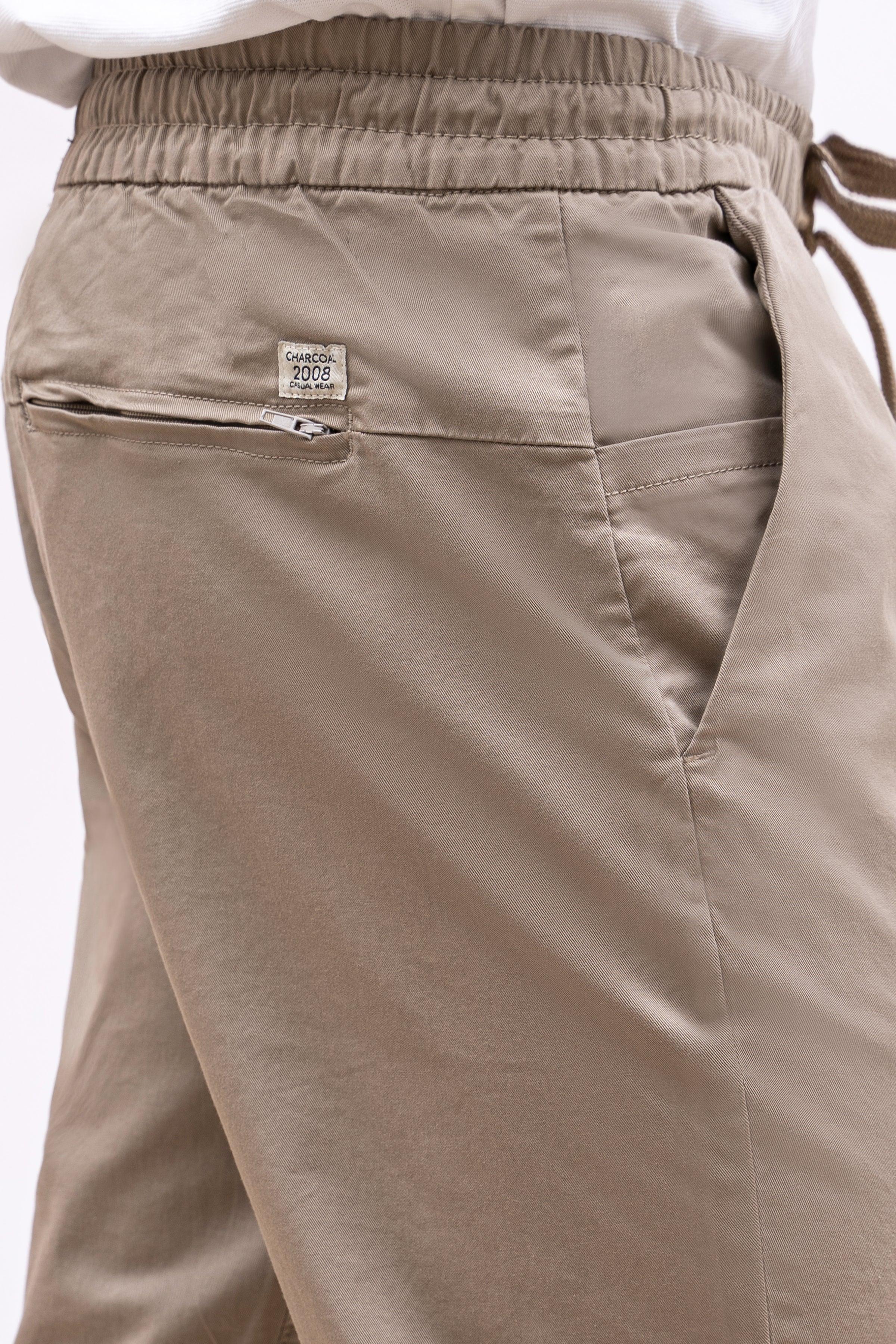 CASUAL JOGAR TROUSER KHAKI at Charcoal Clothing
