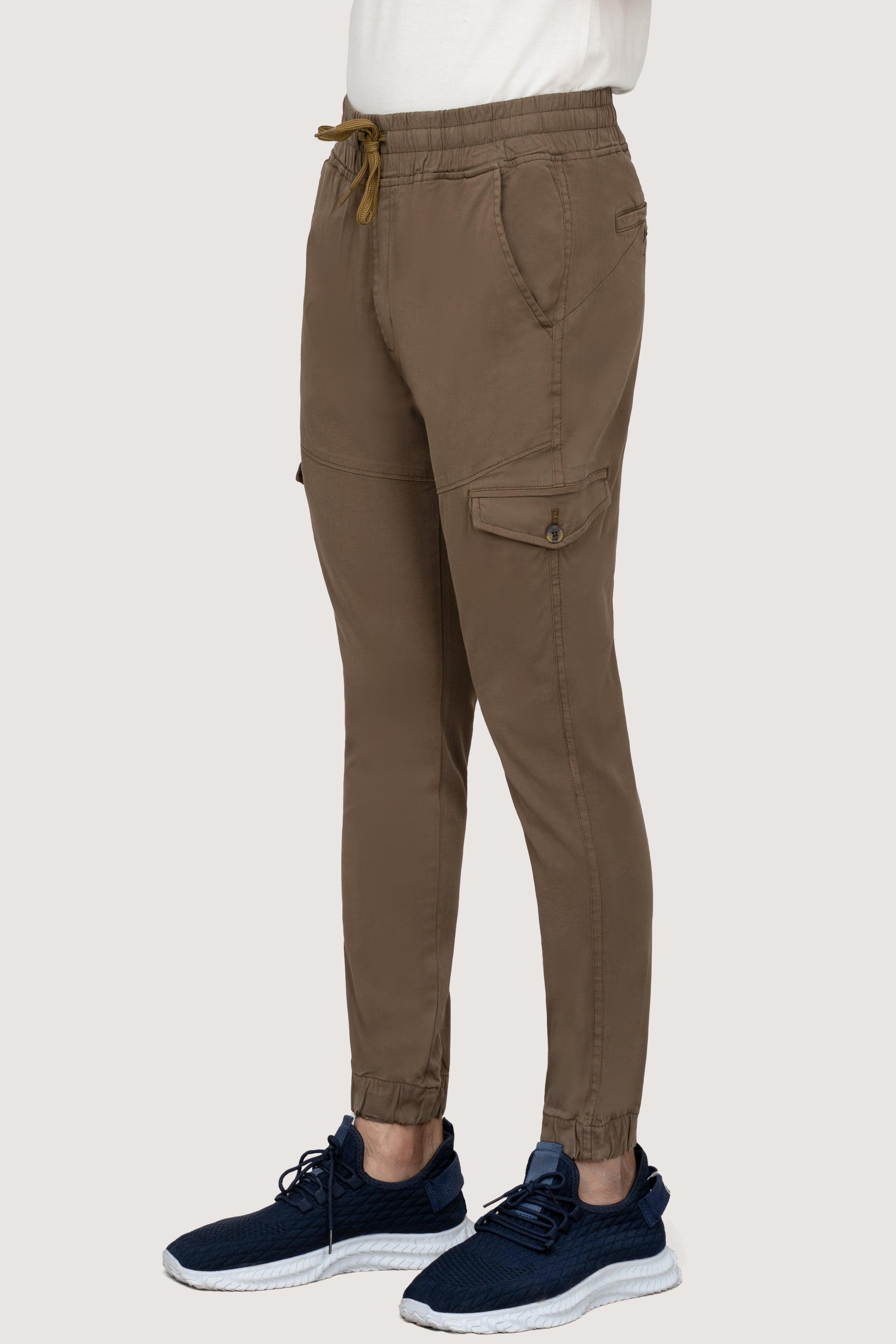 CASUAL JOGGER SLIMFIT TROUSER DARK KHAKI at Charcoal Clothing