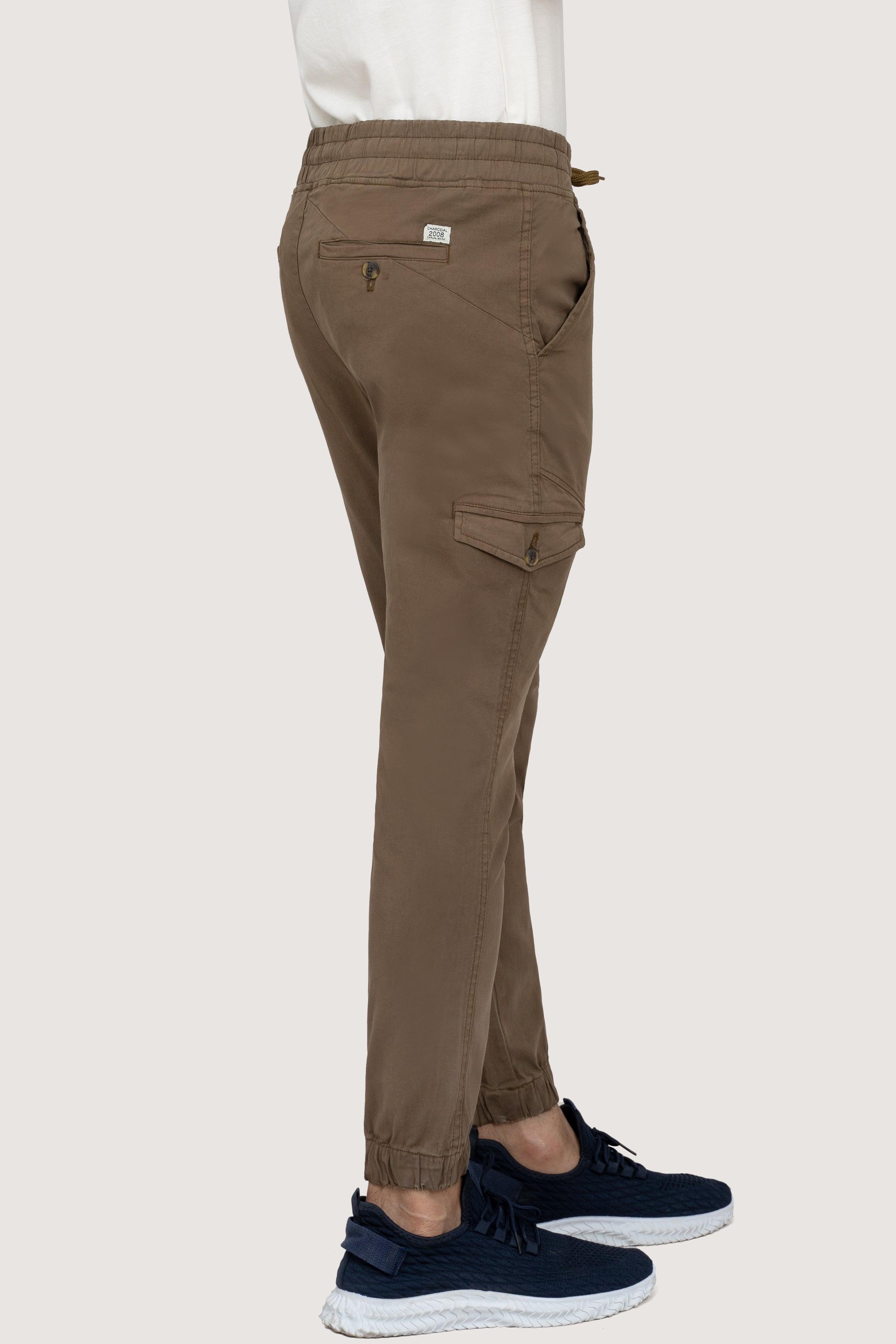 CASUAL JOGGER SLIMFIT TROUSER DARK KHAKI at Charcoal Clothing