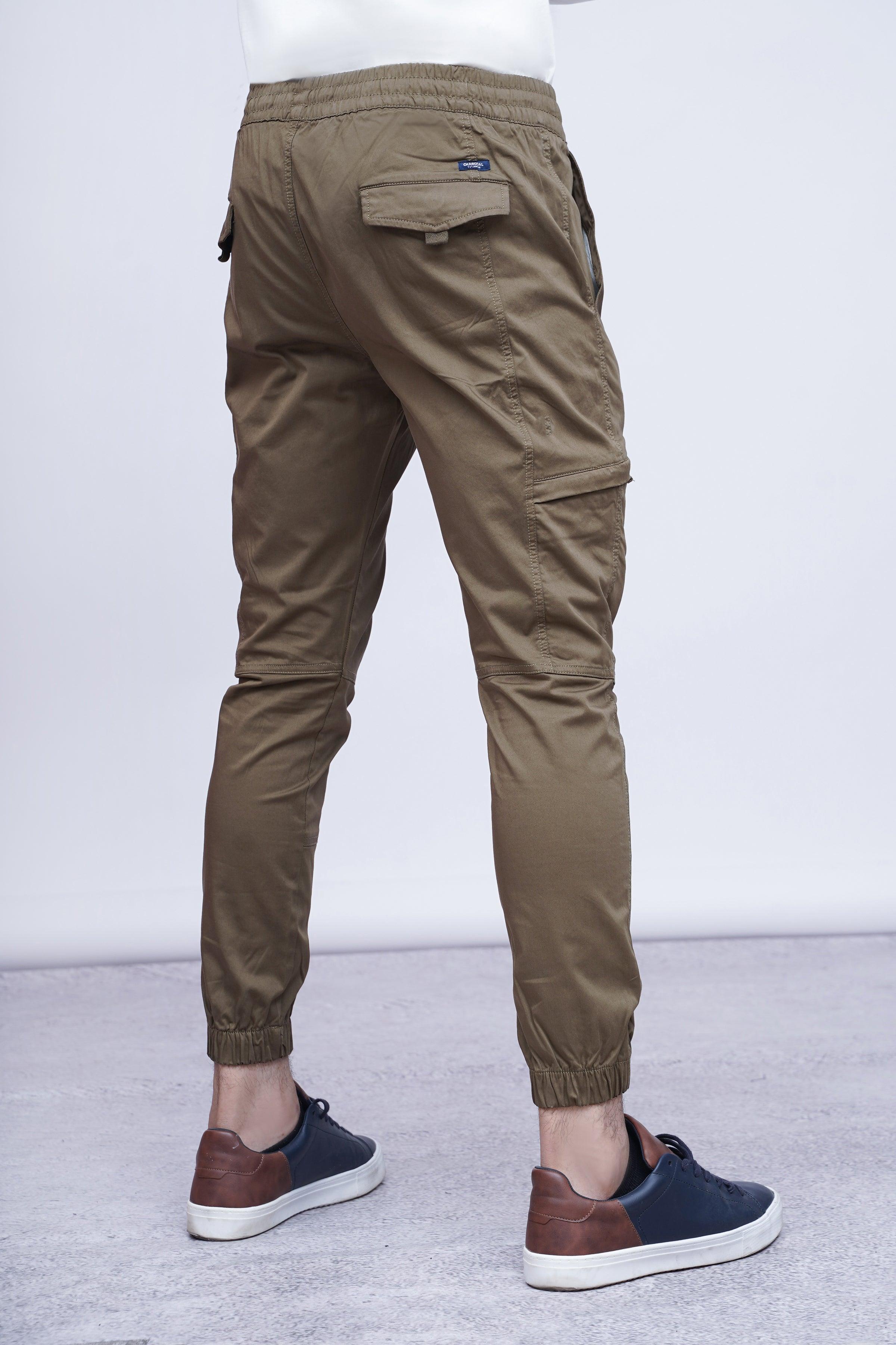 CASUAL JOGGER TROUSER DARK KHAKI at Charcoal Clothing