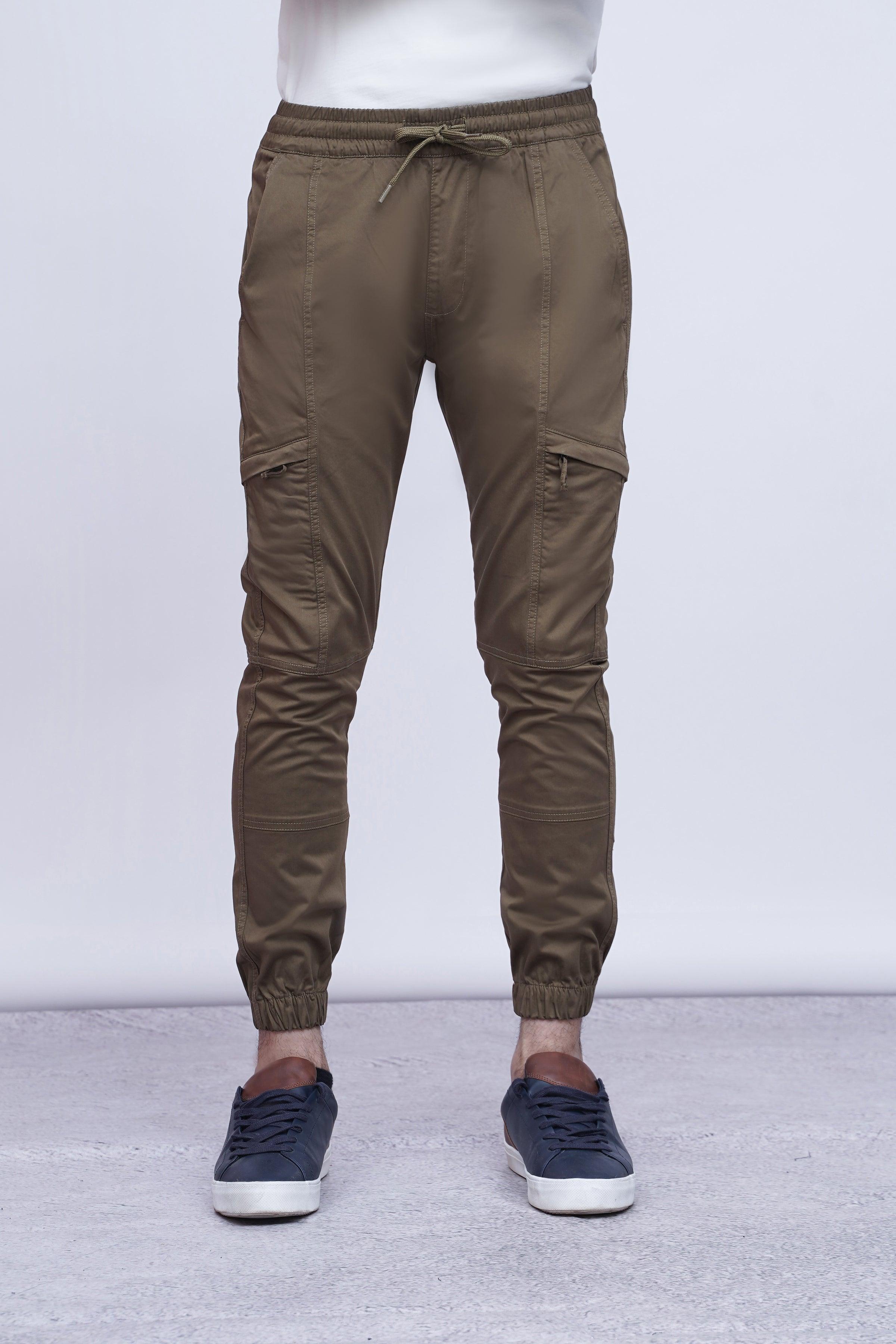 CASUAL JOGGER TROUSER DARK KHAKI at Charcoal Clothing
