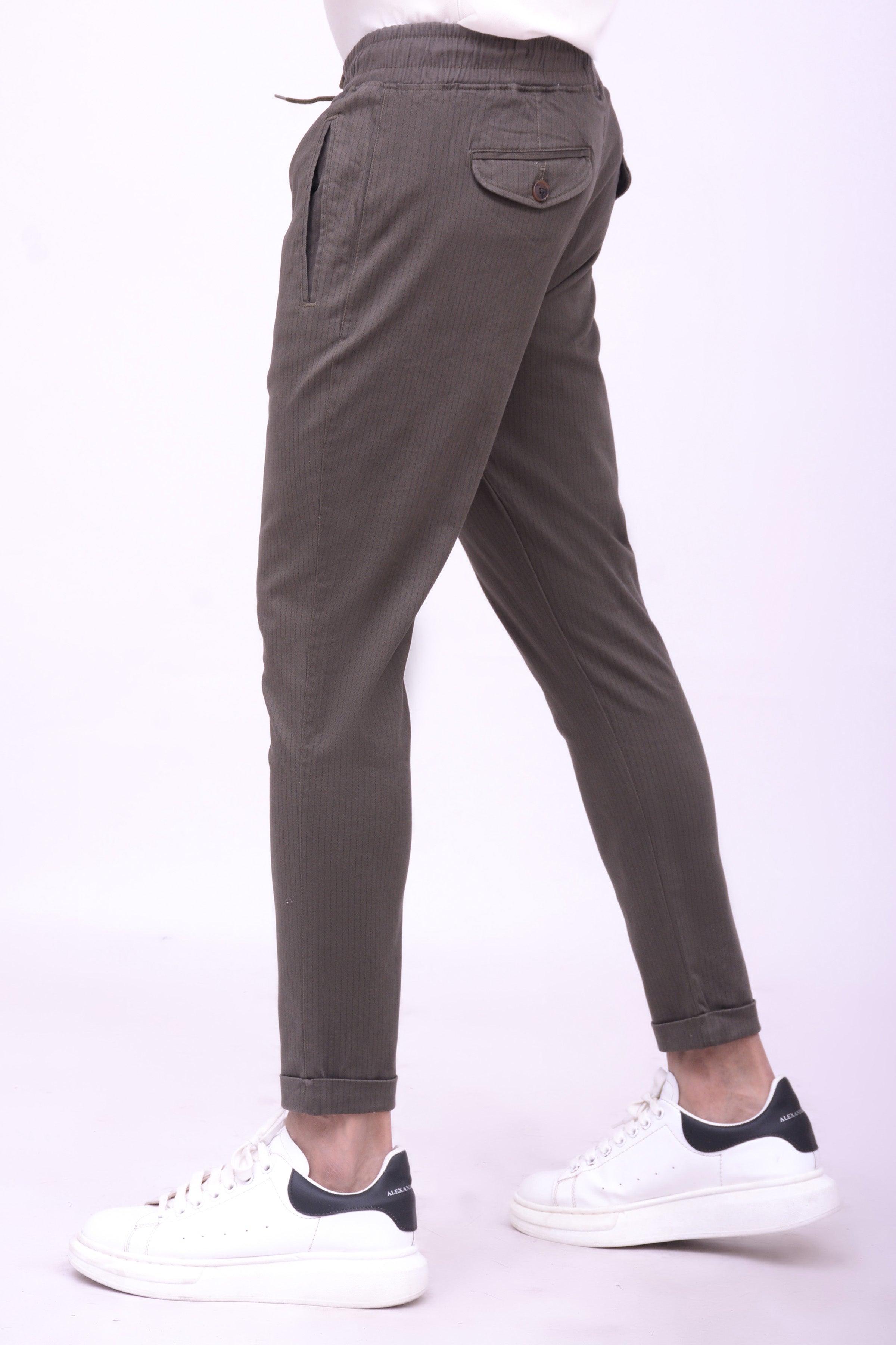 CASUAL JOGGER TROUSER DARK OLIVE at Charcoal Clothing