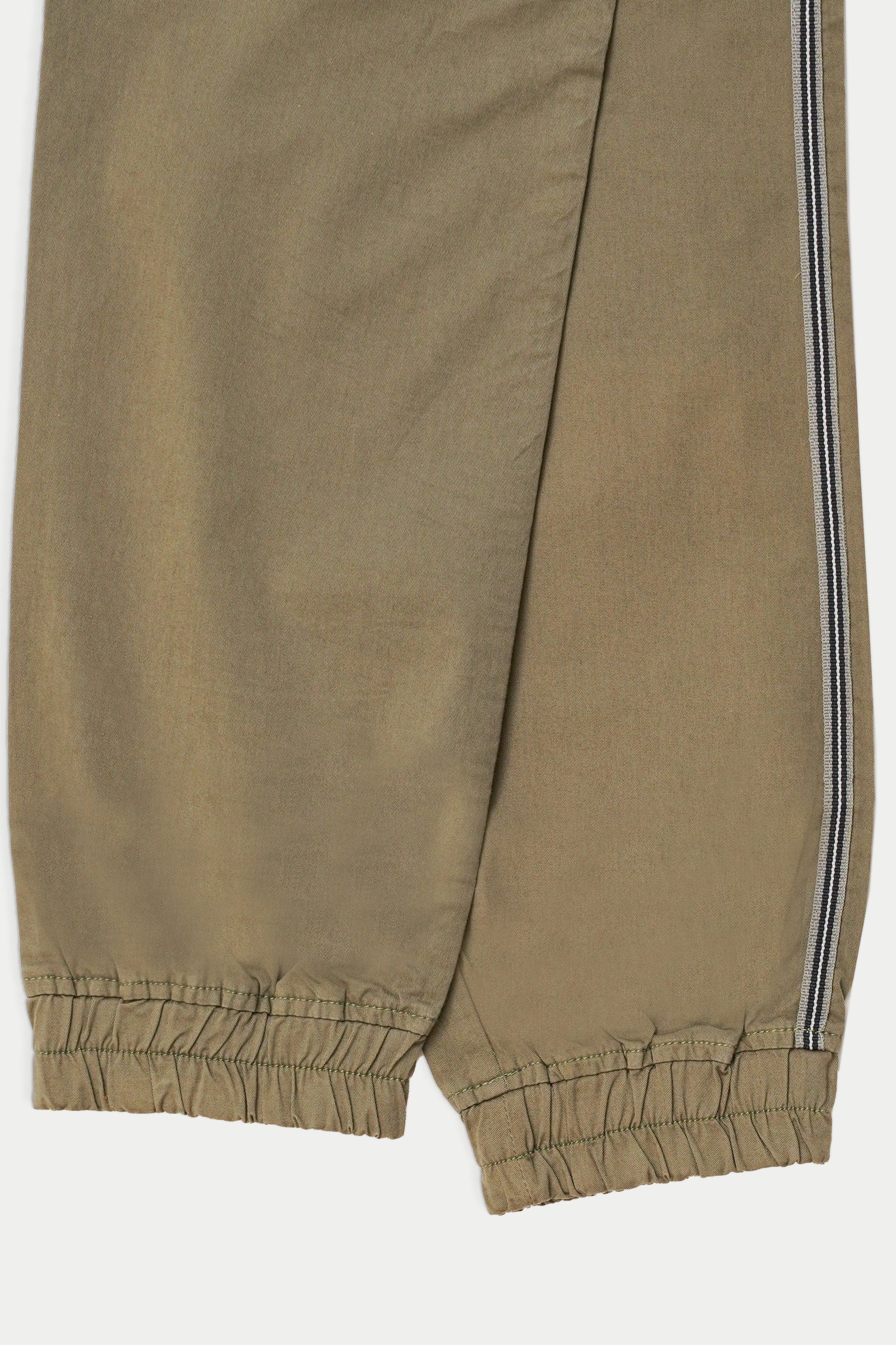 Casual jogger trousers with ribbed ankle cuffs and side stripe down the leg