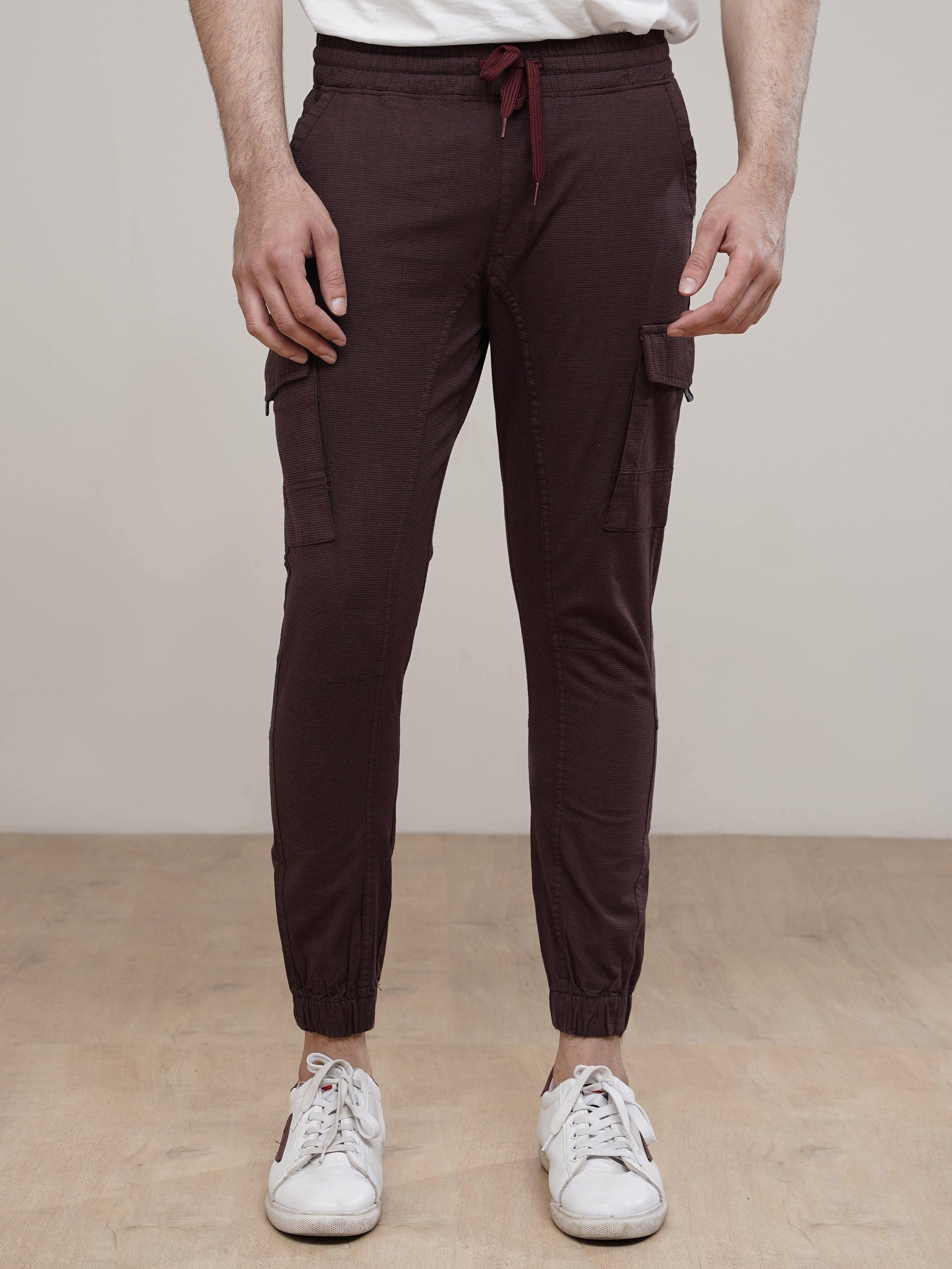 CASUAL JOGGER TROUSER MAROON at Charcoal Clothing