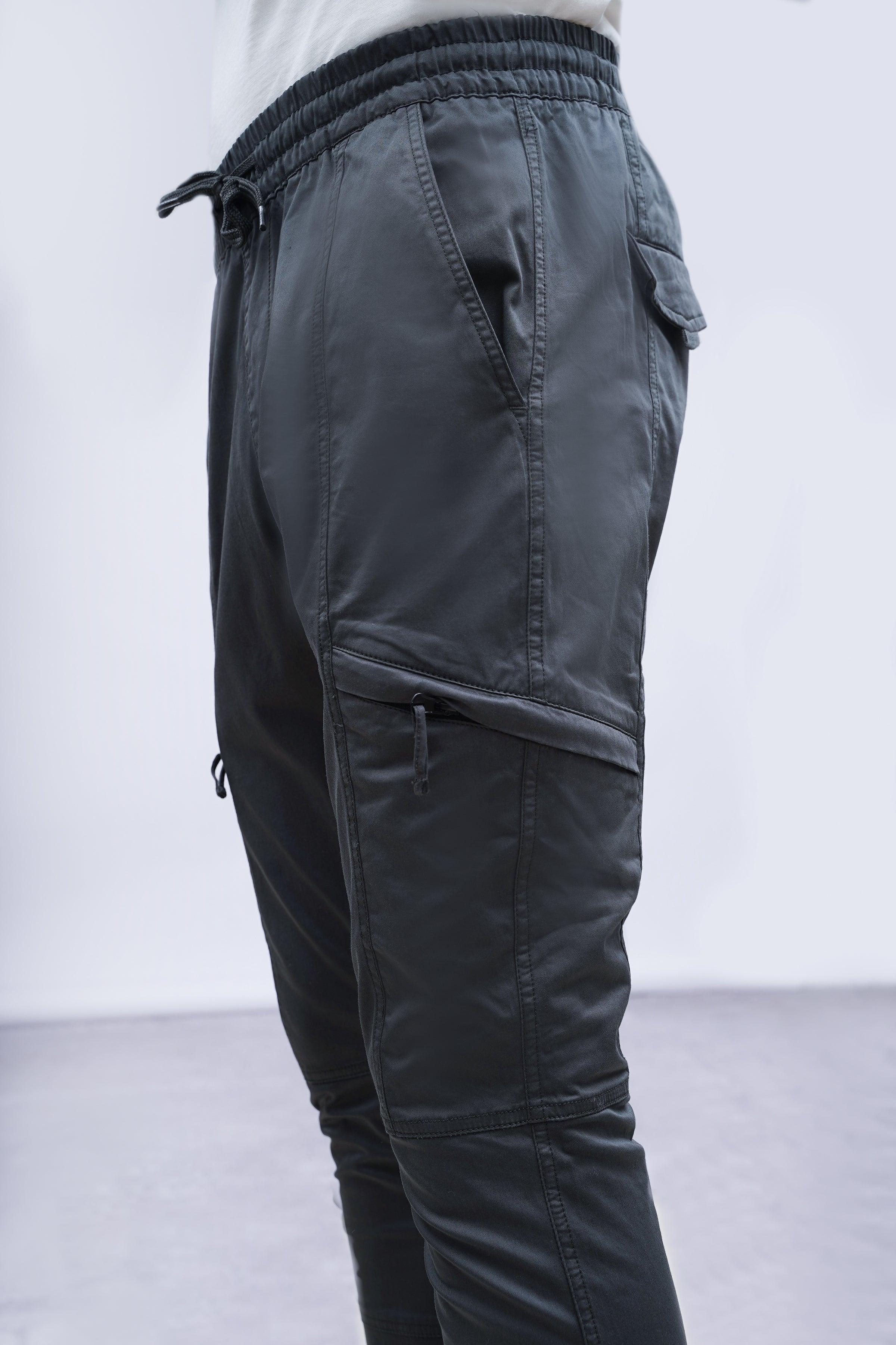 CASUAL JOGGER TROUSER OLIVE GREY at Charcoal Clothing