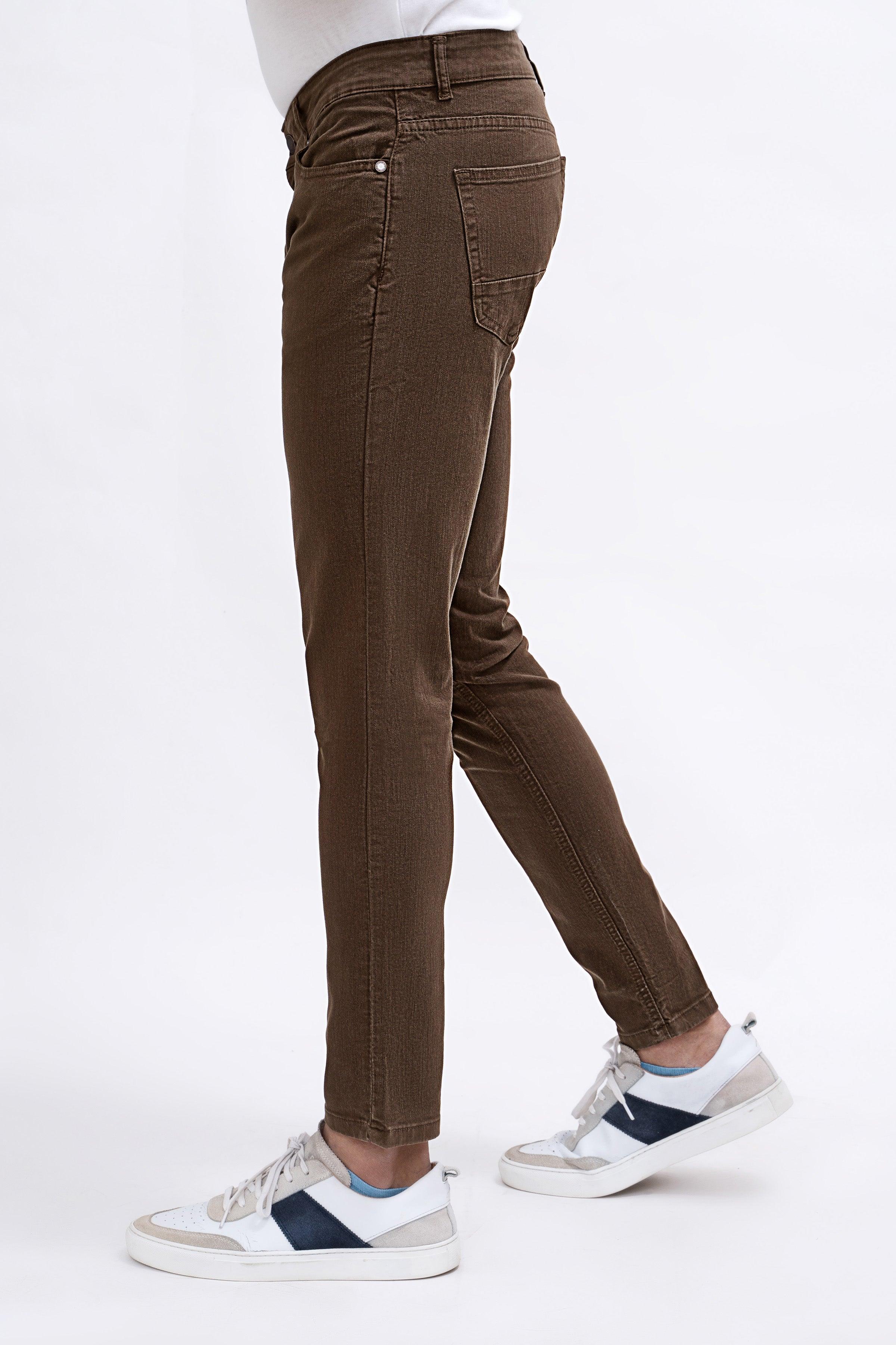 CASUAL PANT 5 POCKET BROWN at Charcoal Clothing