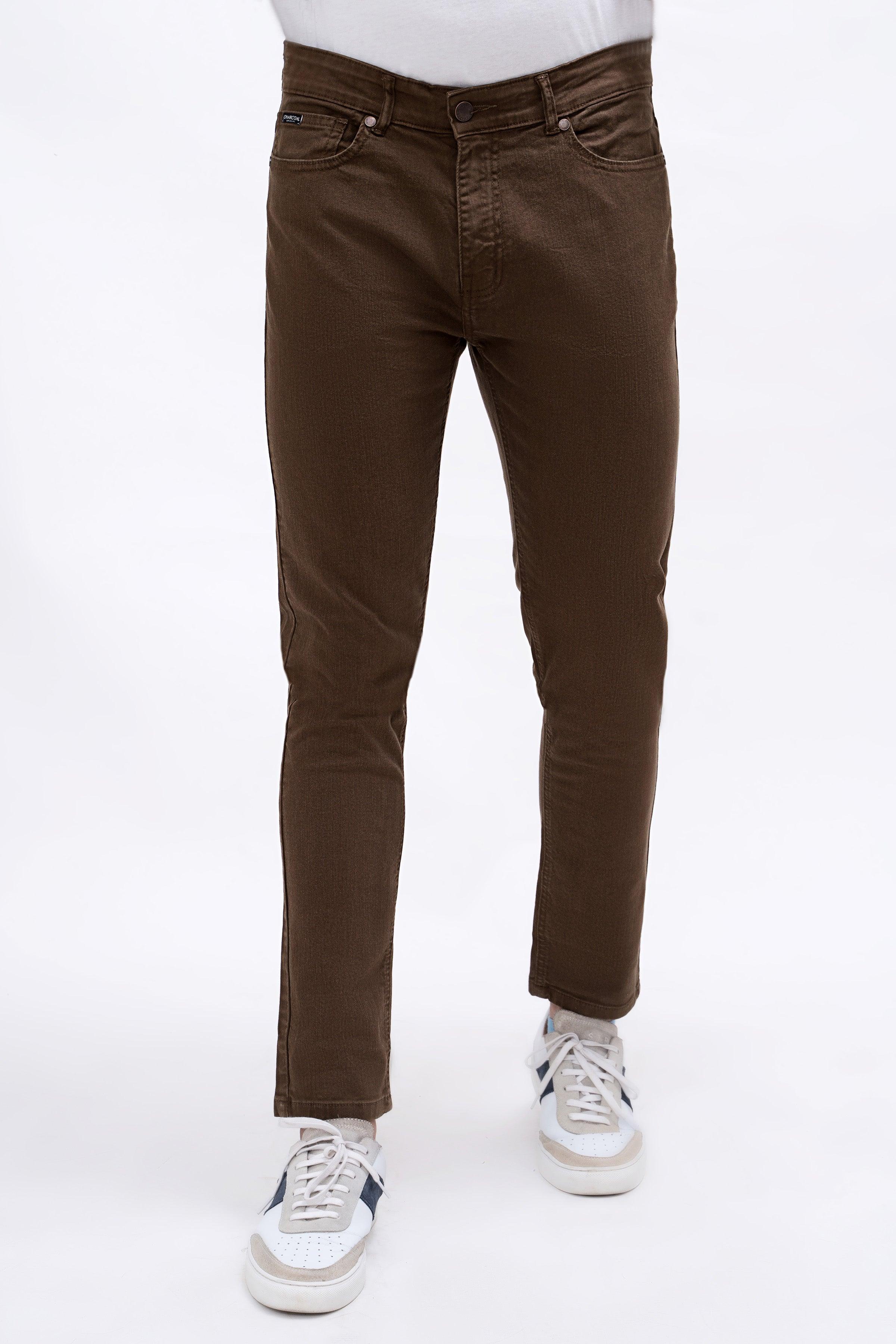 CASUAL PANT 5 POCKET BROWN at Charcoal Clothing