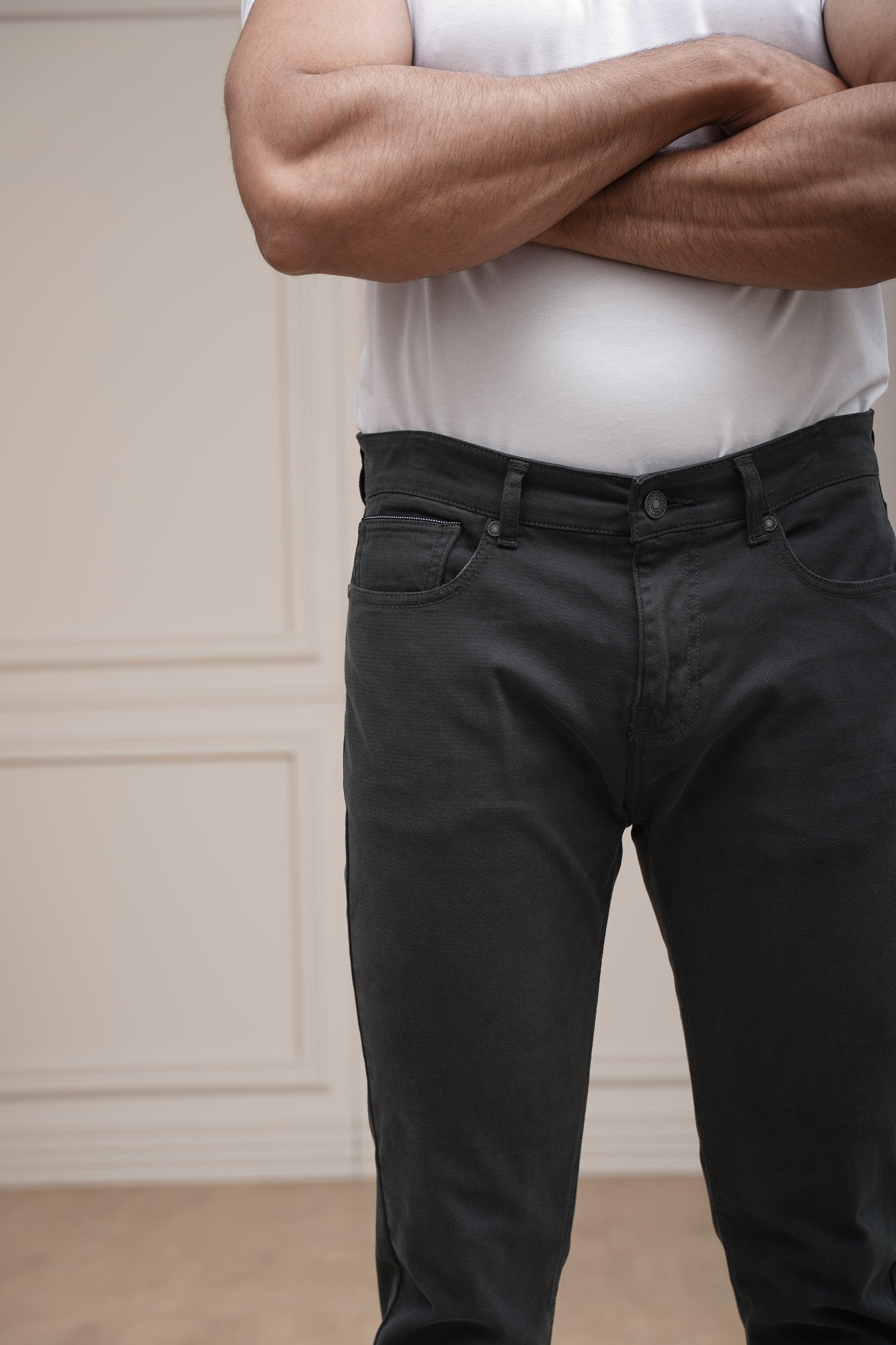 CASUAL PANT 5 POCKET DARK GREY at Charcoal Clothing