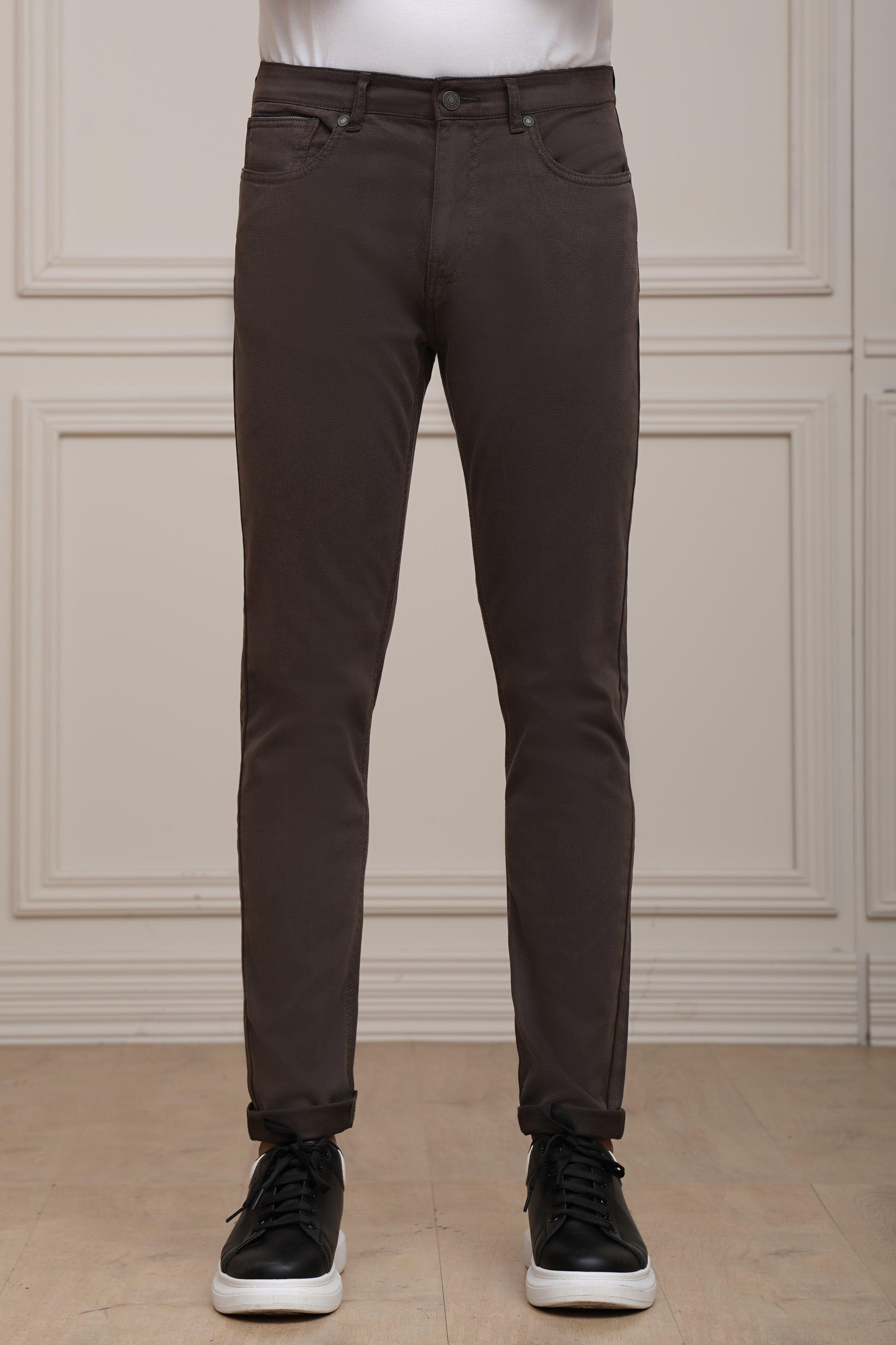 CASUAL PANT 5 POCKET FOREST BROWN at Charcoal Clothing