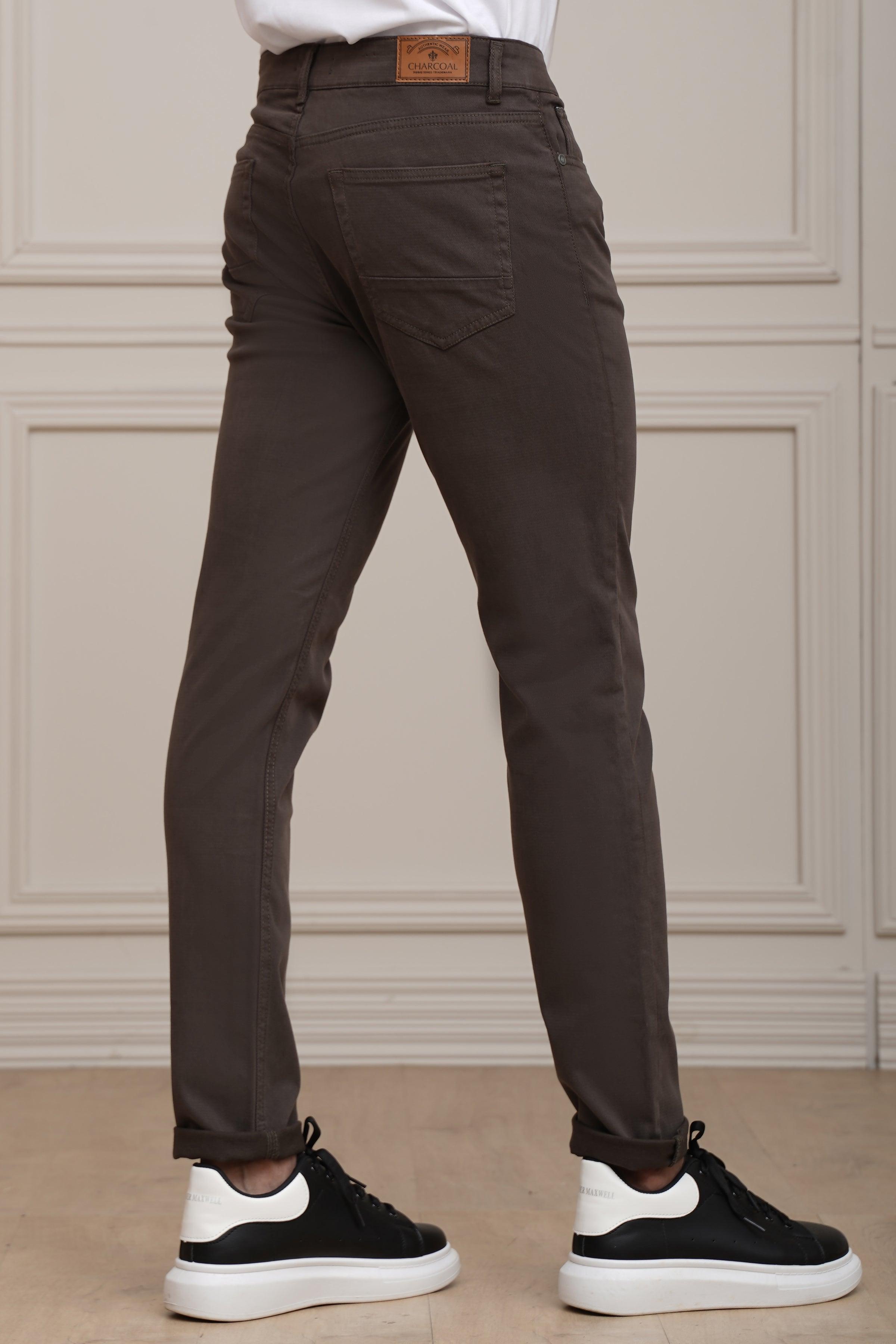 CASUAL PANT 5 POCKET FOREST BROWN at Charcoal Clothing